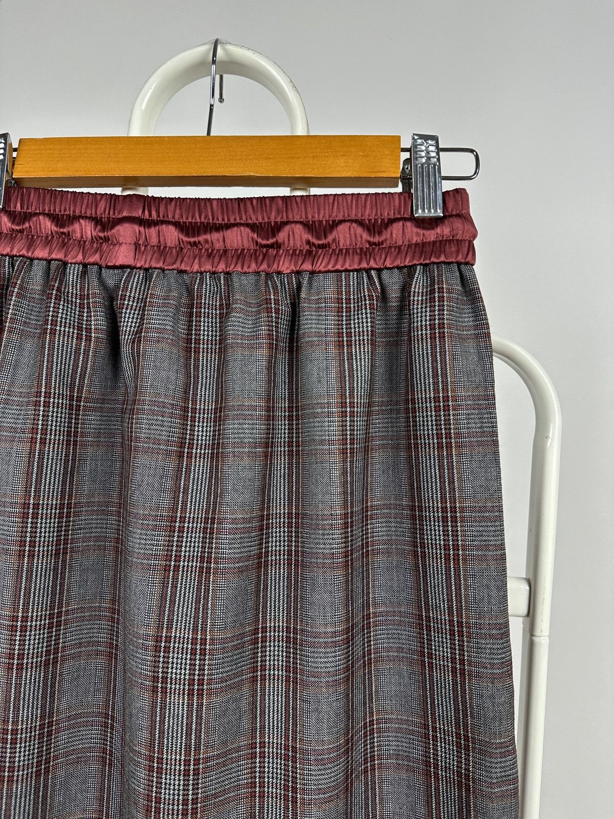Brunello Cucinelli NWT! Brunello Cucinelli Wool/Silk Checkered Midi Skirt Size 26" / US 2 / IT 38 - 16 Thumbnail