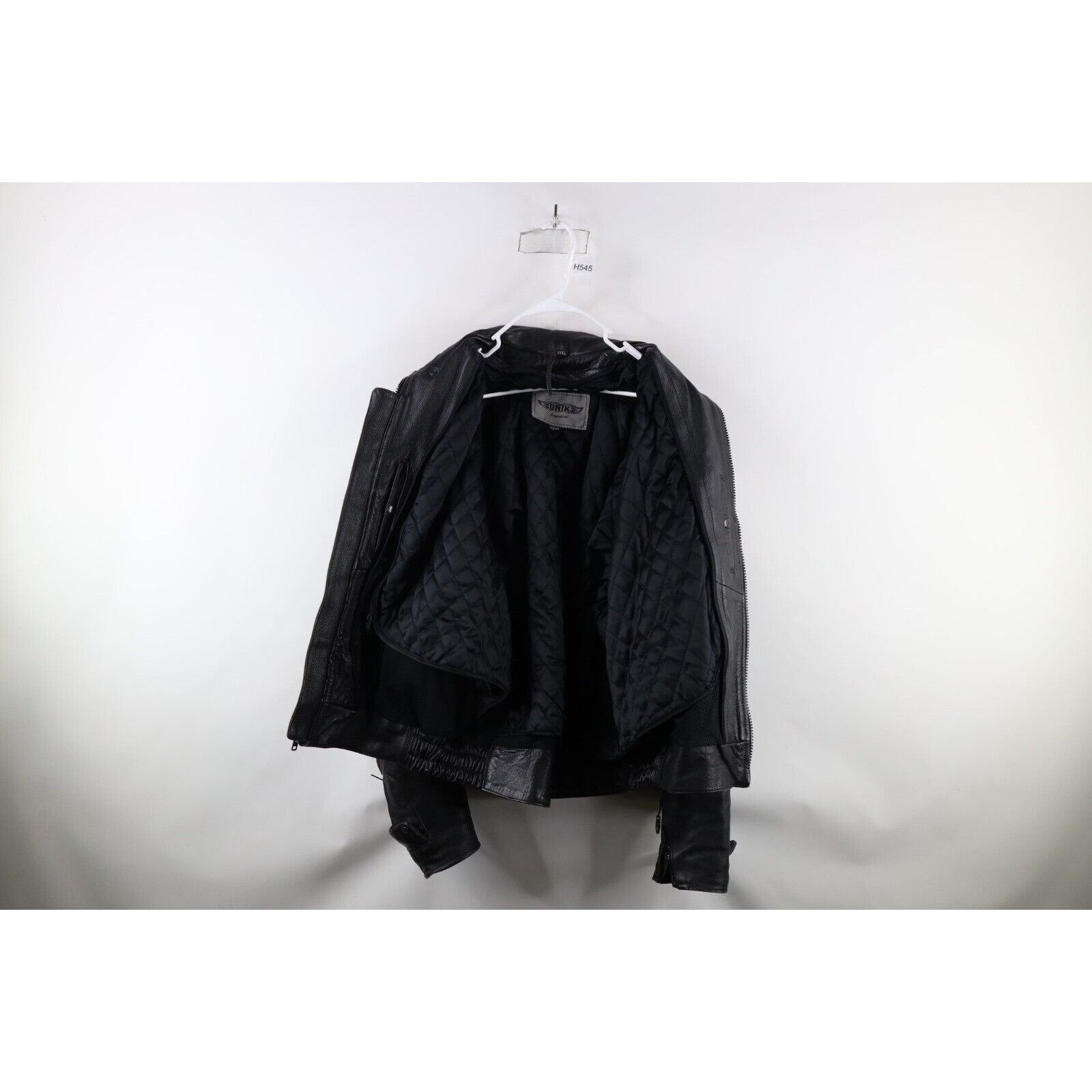 Vintage Vintage 90s Streetwear Heavyweight Leather Moto Jacket 3XL Size US XXL / EU 58 / 5 - 10 Thumbnail
