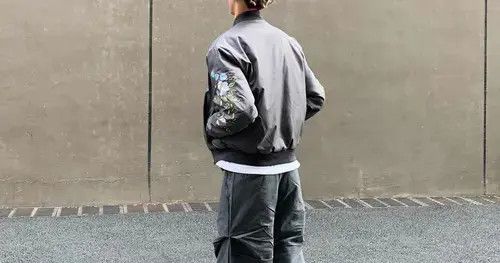 Other Grey Bomber Jacket with Splashh Floral Print Size US M / EU 48-50 / 2 - 2 Thumbnail