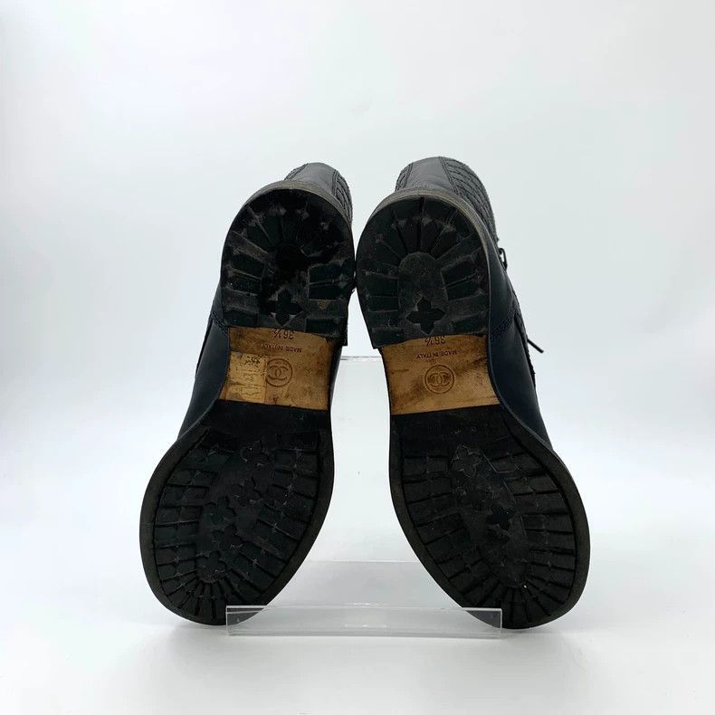 Chanel Chanel Black Quilted LaceUp Ankle Boots -2505 Size US 6.5 / EU 39-40 - 5 Thumbnail