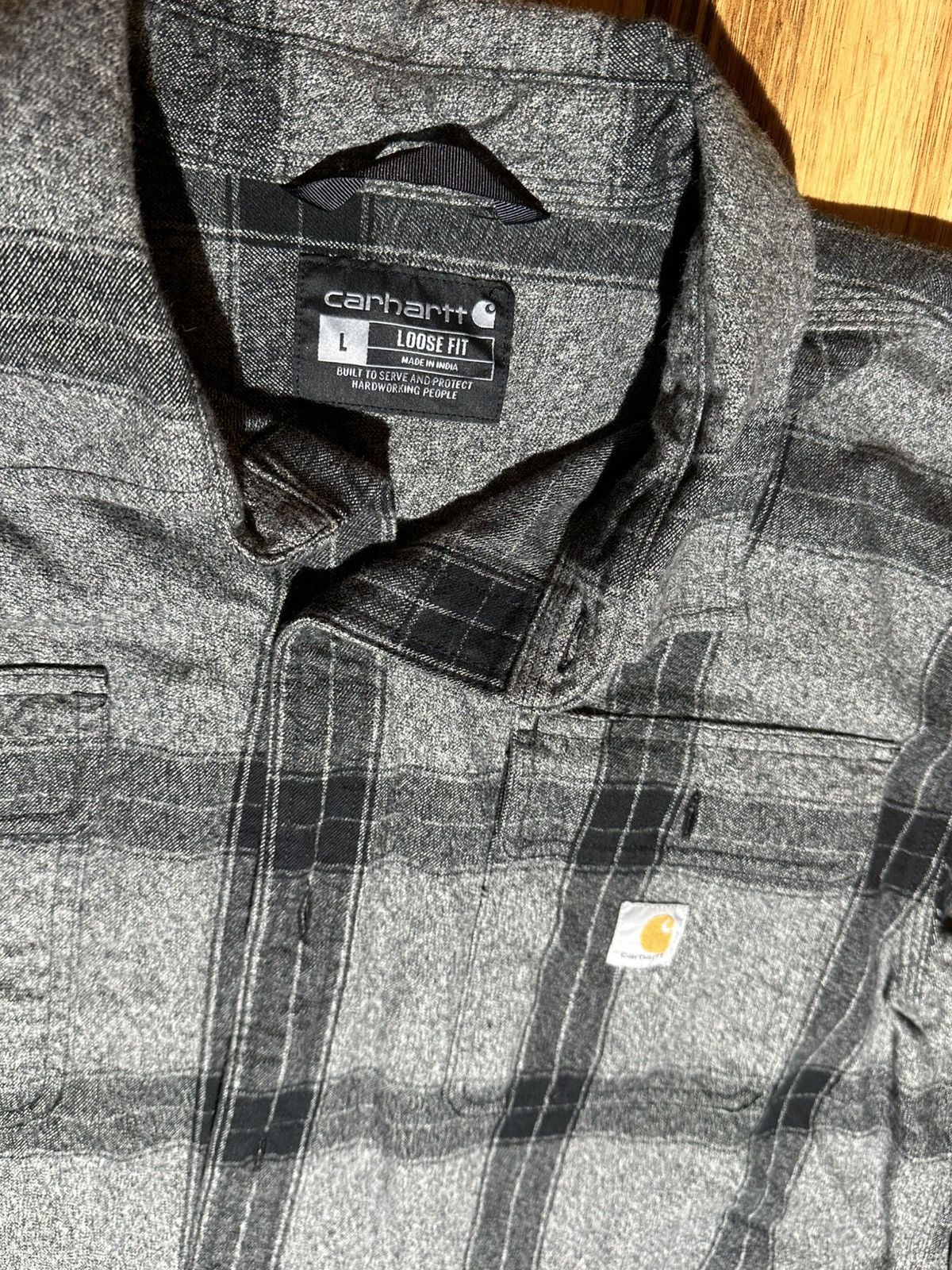 Carhartt Carhartt Black & Gray Plaid Shirt Size US L / EU 52-54 / 3 - 4 Thumbnail