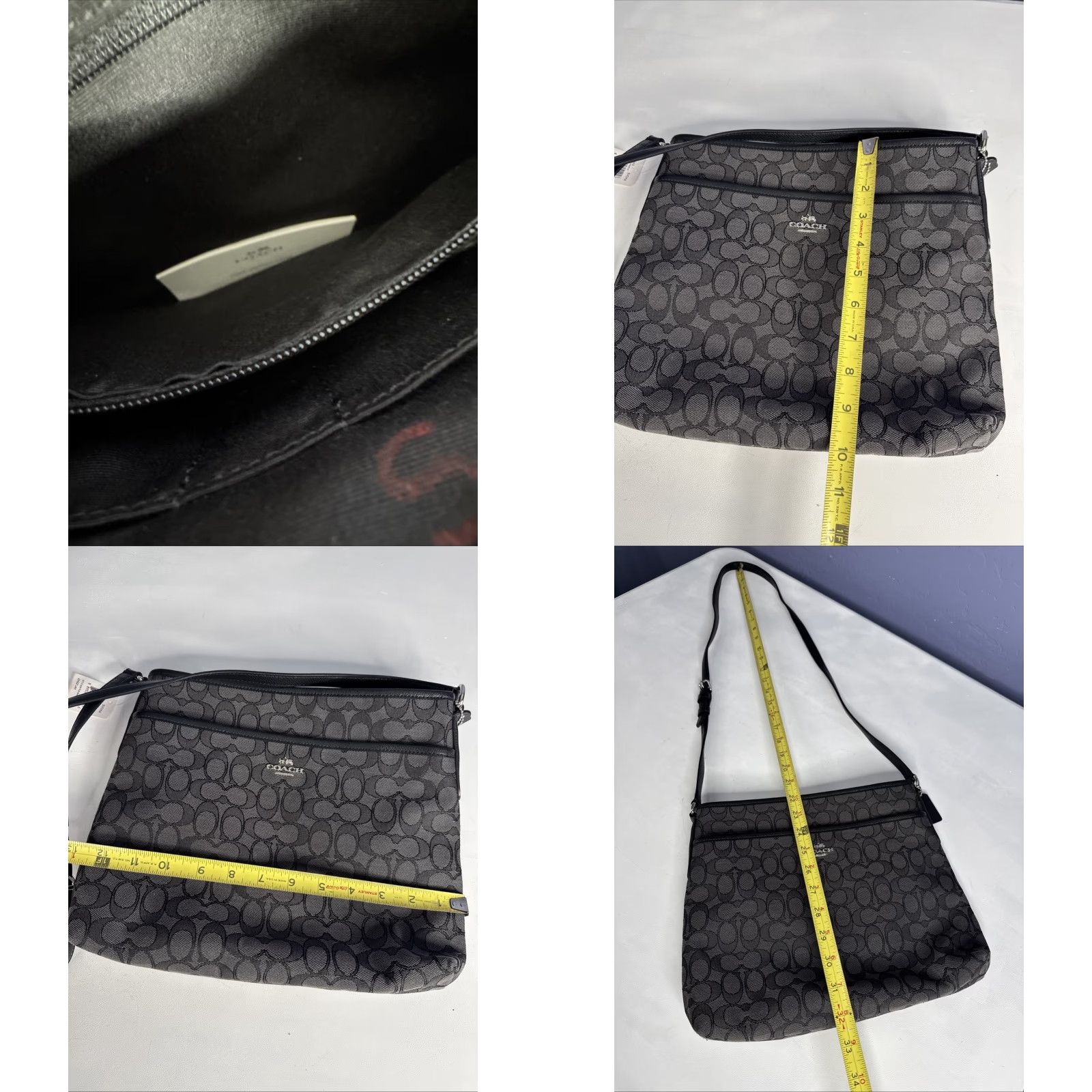 Coach COACH Signature Shoulder Bag Canvas F55363 Brand New W Tag Smoke Black Womens Bag Size ONE SIZE - 9 Thumbnail