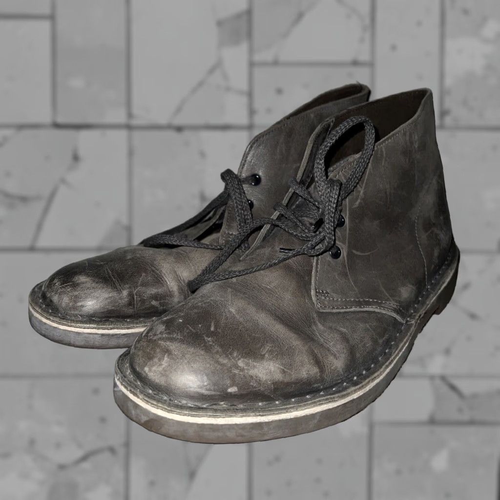 Clarks Clarks Mens Leather Chukka Boots Gray Size 8.5 Size US 8.5 / EU 41-42 - 1 Thumbnail