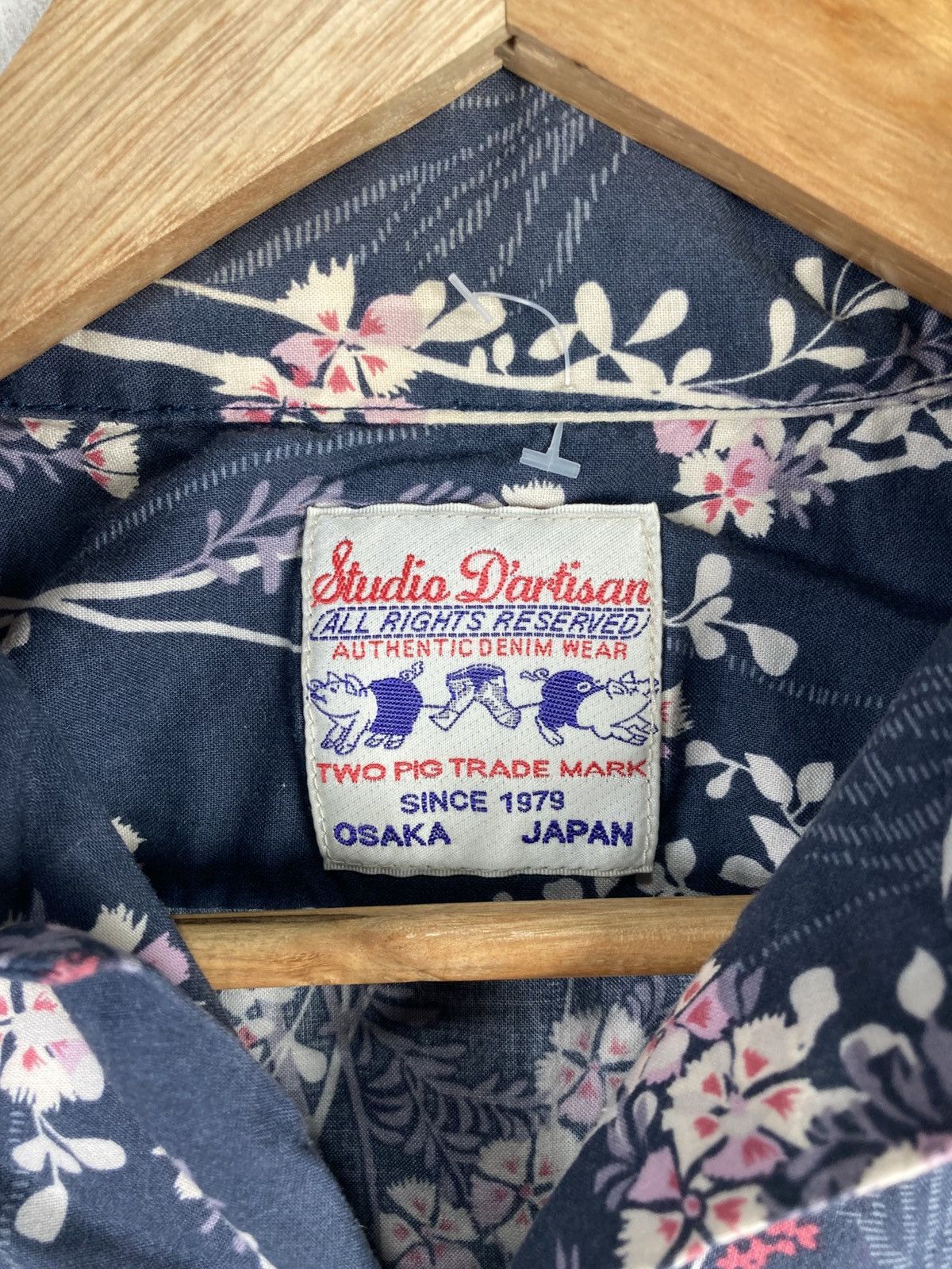 Studio D'Artisan Studio D’Artisan Cherry Blossom Sakura Kasuri Pattern Shirt Size US M / EU 48-50 / 2 - 4 Thumbnail