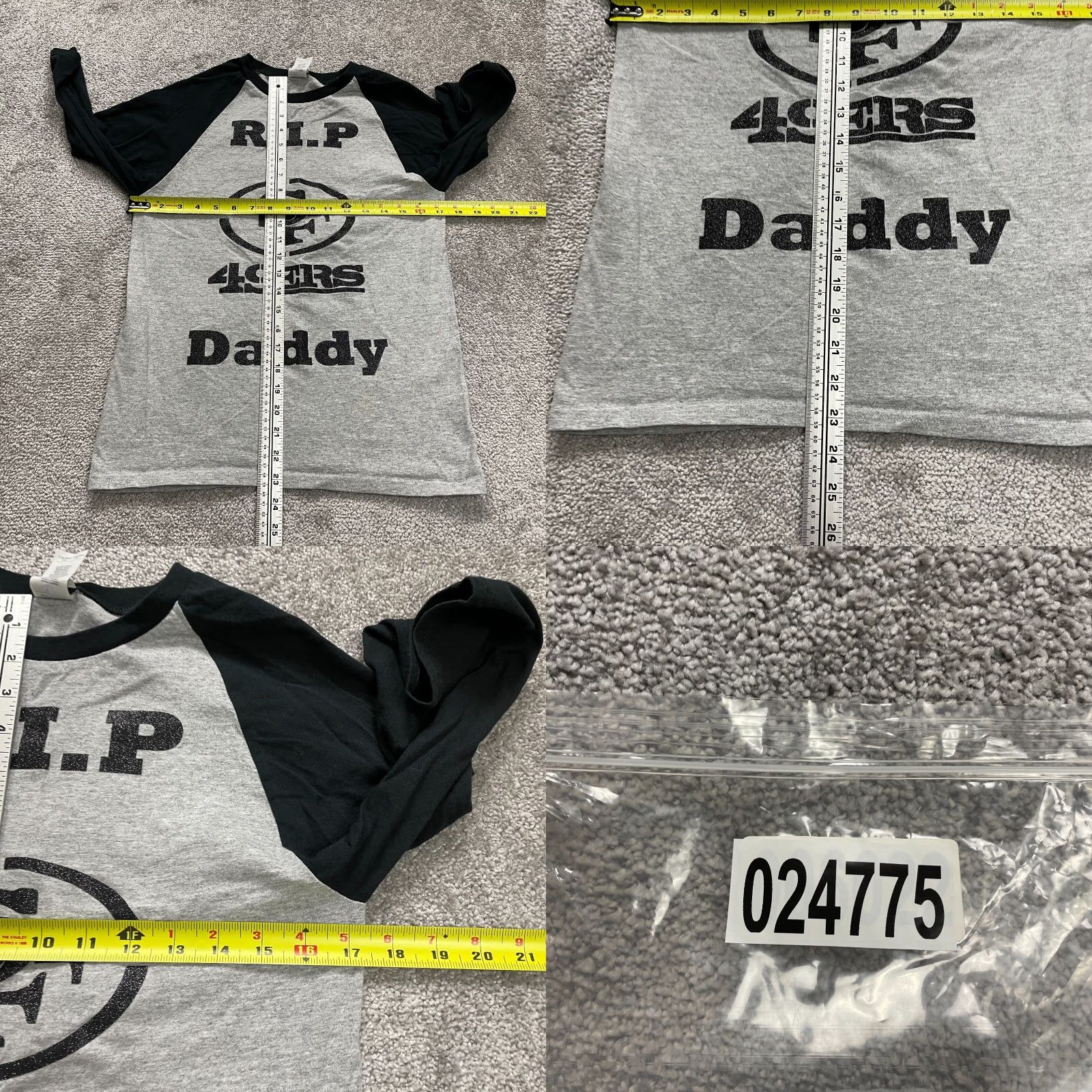 Gildan Gildan T-Shirt Heavy Cotton Graphic Raglan Tee Womens Small Gray Black 49ers NFL Size S / US 4 / IT 40 - 8 Thumbnail