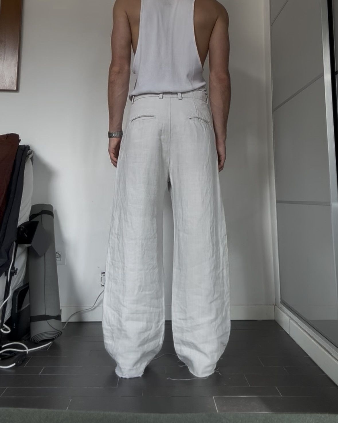 Japanese Brand Japanese Linen Pleated Wide-Leg Loose Straight Trousers Size US 32 / EU 48 - 2 Thumbnail
