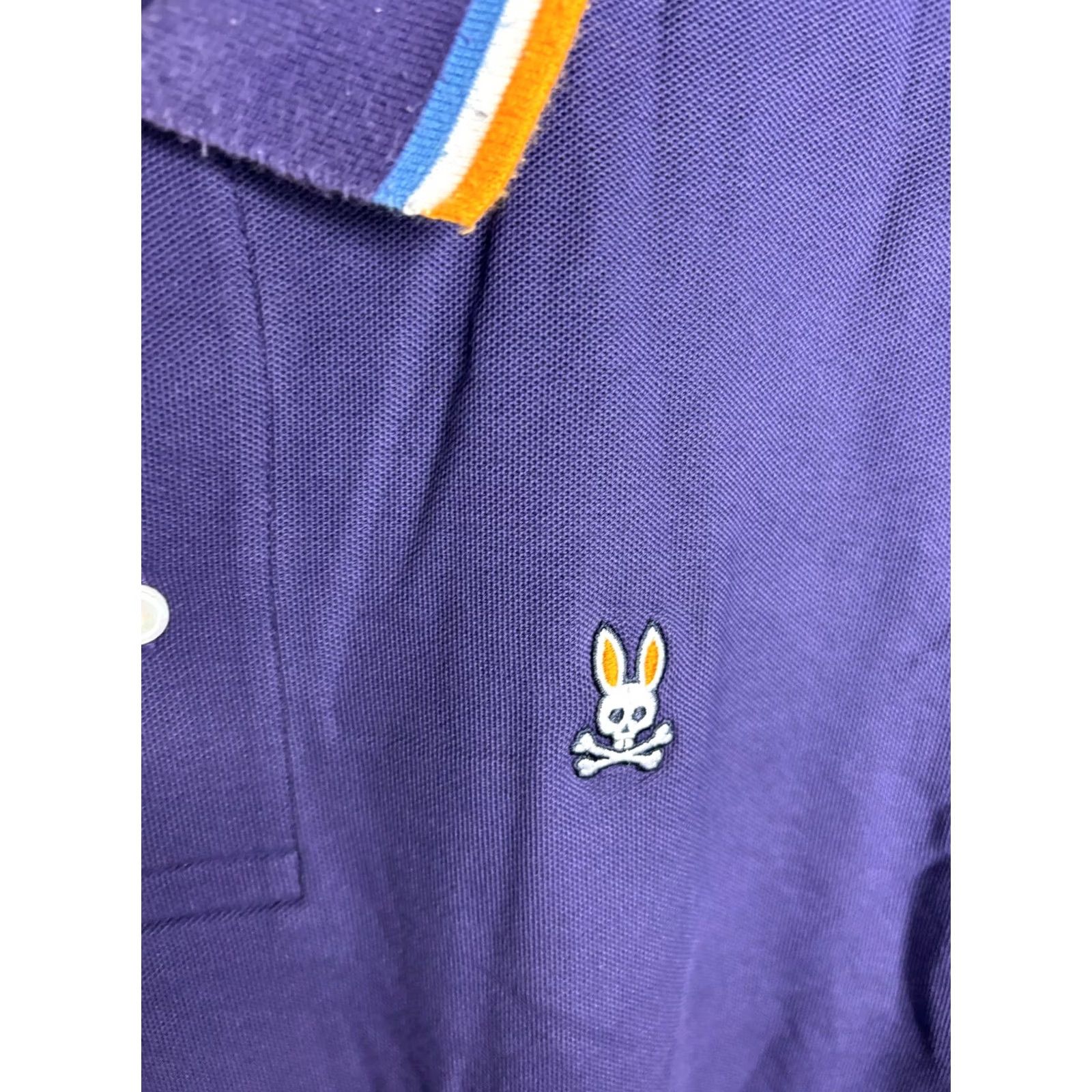 Psycho Bunny Psycho Bunny Polo Shirt Mens Size 8 100% Cotton Short Sleeve Purple 5395 Button-Down Embroidered Polo Shirt Mens Purple 8/10 Size US M / EU 48-50 / 2 - 2 Thumbnail