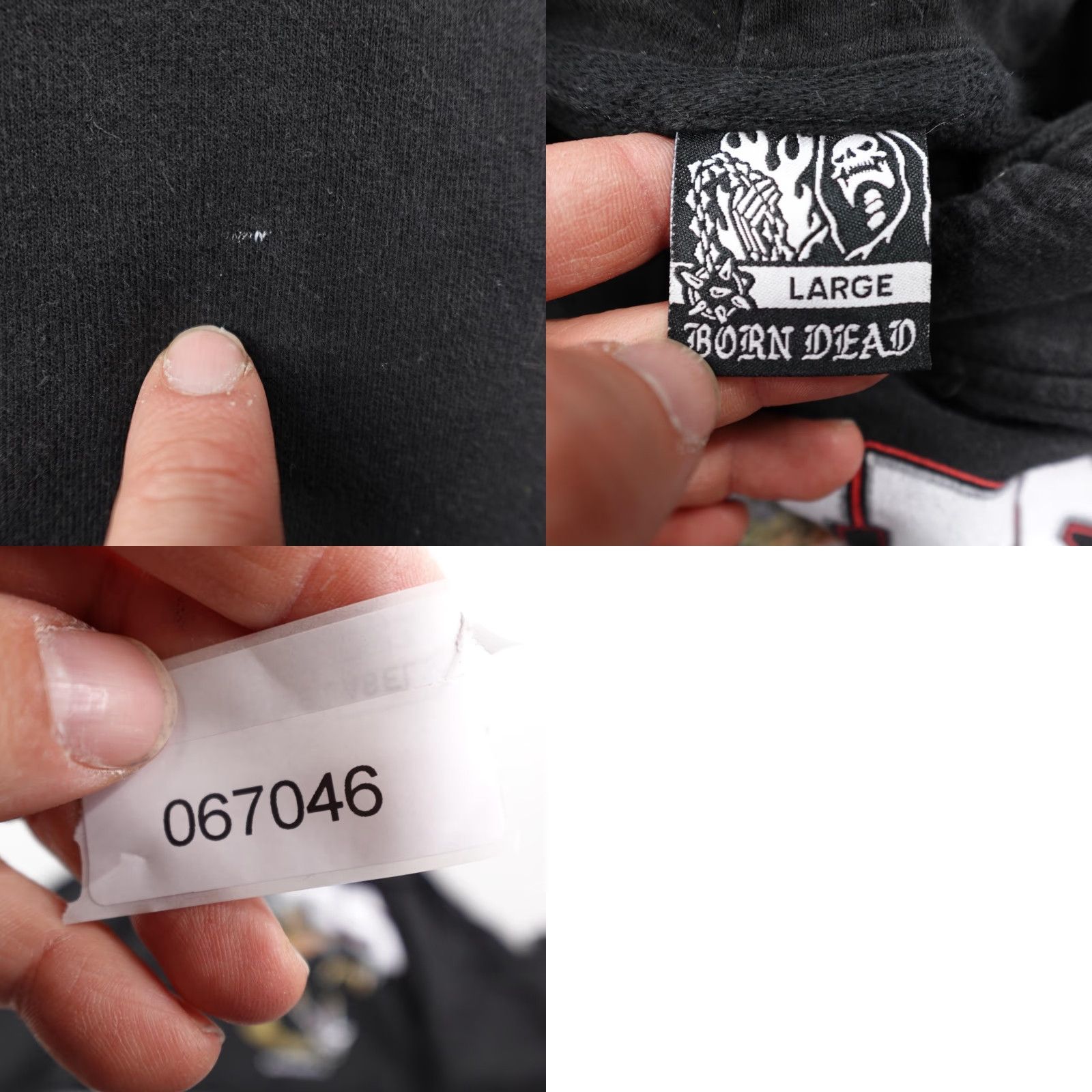 Born VINTAGE Born Dead Hoodie Mens Large Black Issues Dog Graphic Pullover Sweatshirt Skater Size US L / EU 52-54 / 3 - 8 Thumbnail