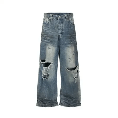Japanese Brand Vintage Frayed Hole Baggy Jeans Size US 32 / EU 48 - 1 Thumbnail