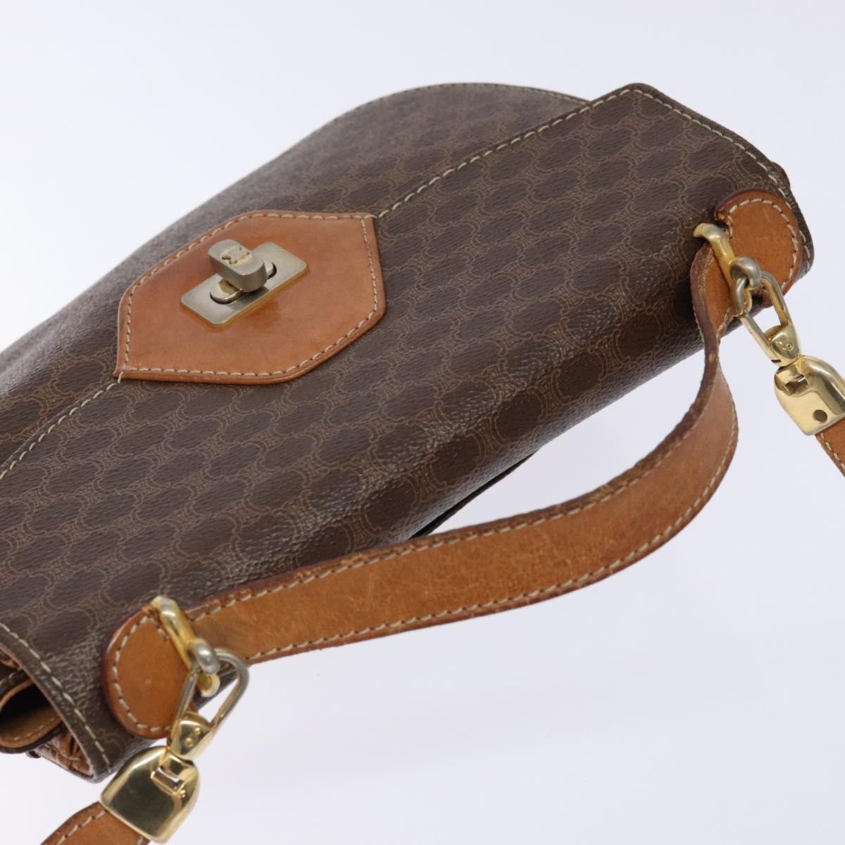 Celine CELINE Macadam Canvas Hand Bag Pvc Leather Brown Gold Size ONE SIZE - 6 Thumbnail