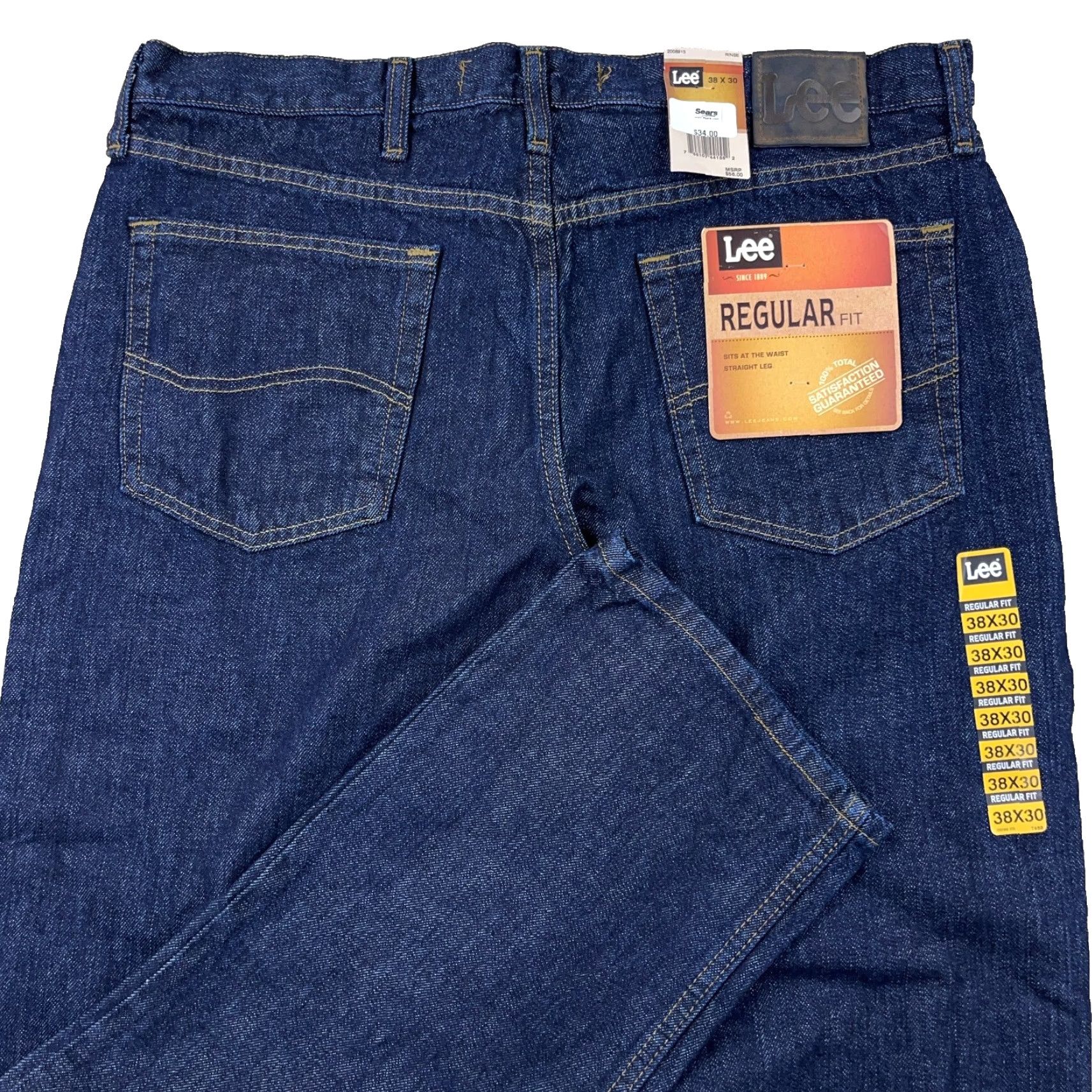 Lee VINTAGE Lee Jeans Men 38x30 Regular Fit Straight Leg Dark Wash Y2K 2000s Jeans Mens Blue 90s USA Size US 38 / EU 54 - 2 Thumbnail