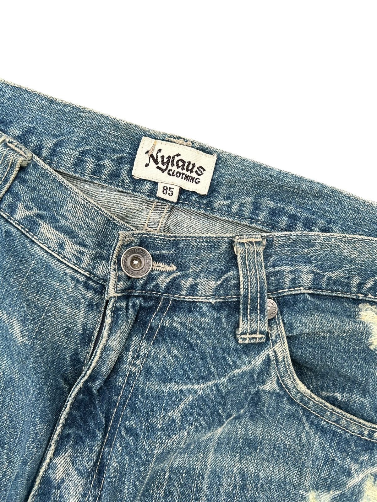 Kapital × Undercover × Vintage Japanese Nylaus Distressed Punk Bondage Denim Jeans Size US 33 - 7 Thumbnail