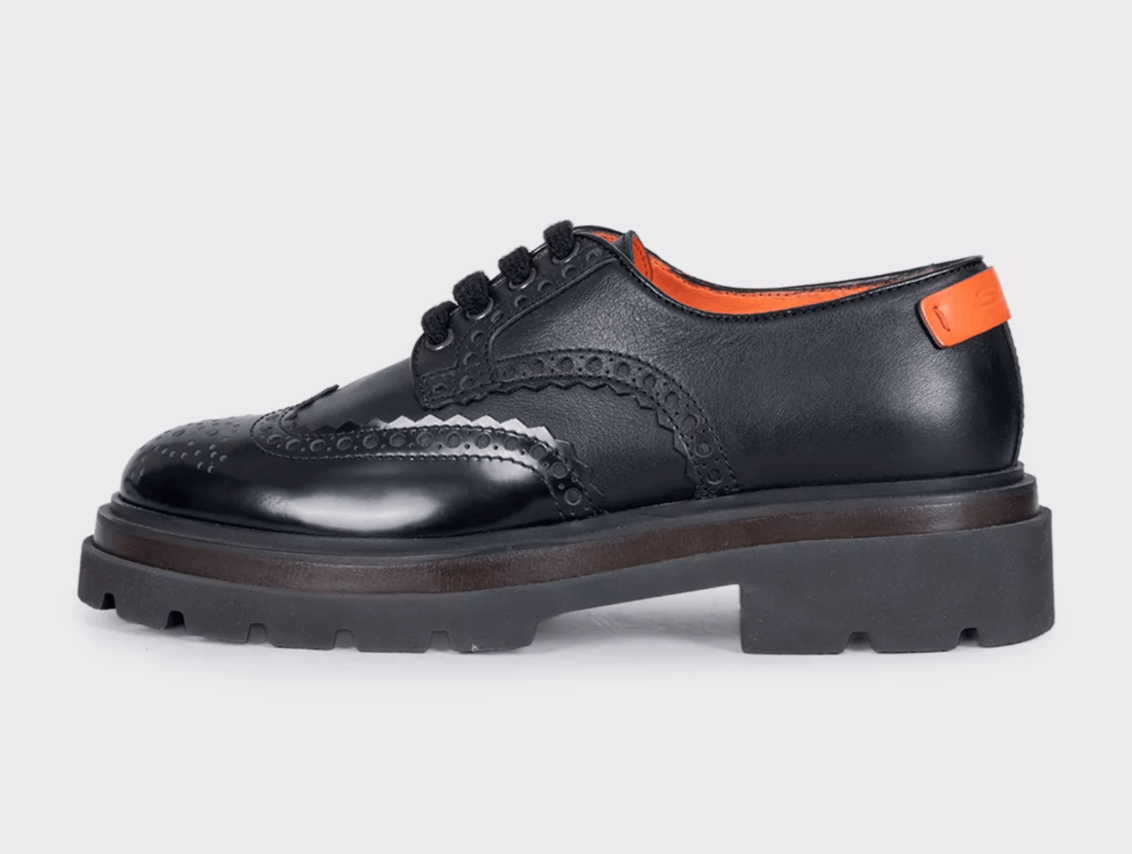 Santoni Santoni Men’s Black Leather Lace-Up Brogues Size US 8 / EU 41 - 1 Thumbnail