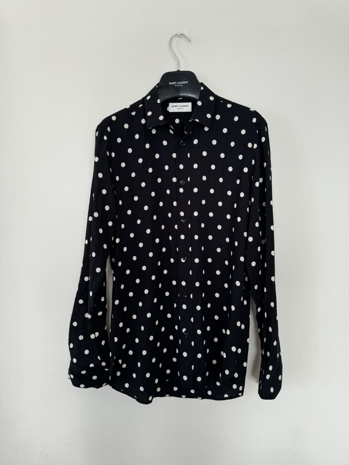 Hedi Slimane × Saint Laurent Paris Saint Laurent polka shirt 37 Size US S / EU 44-46 / 1 - 2 Thumbnail
