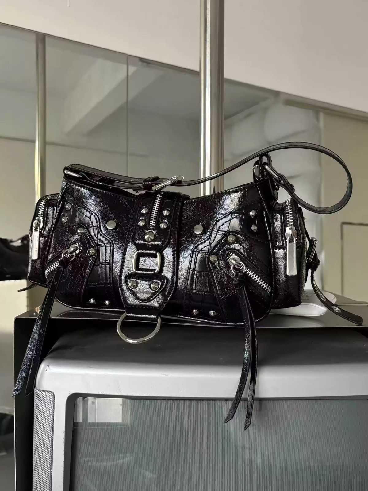 Other Gothic Punk Design PU Leather Shoulder Crossbody Bag Size ONE SIZE - 2 Thumbnail
