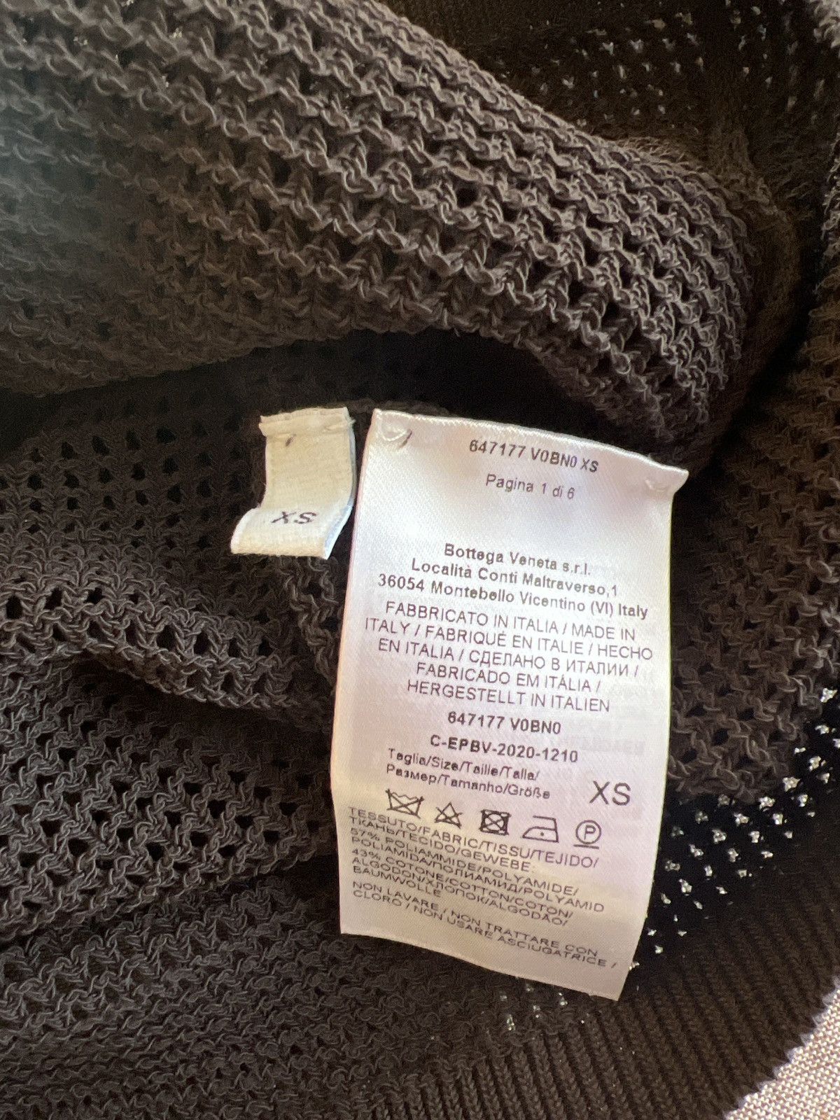 Bottega Veneta Chocolate Brown Cotton Mesh Polo Size US XS / EU 42 / 0 - 14 Thumbnail