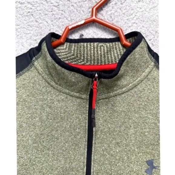 Under Armour Under Armour ColdGear Pullover Shirt Mens Small Green Black Quarter Zip Shirt Size US S / EU 44-46 / 1 - 7 Thumbnail
