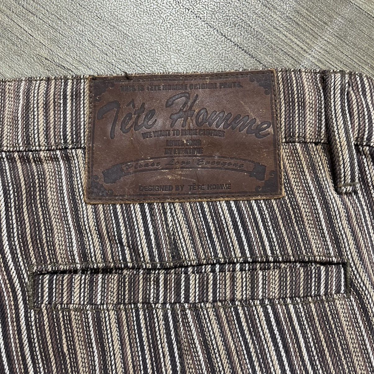 Tete Homme 2000s Tete Homme Issey Miyake Striped Lgb Style Flared Jeans Size US 33 - 14 Thumbnail