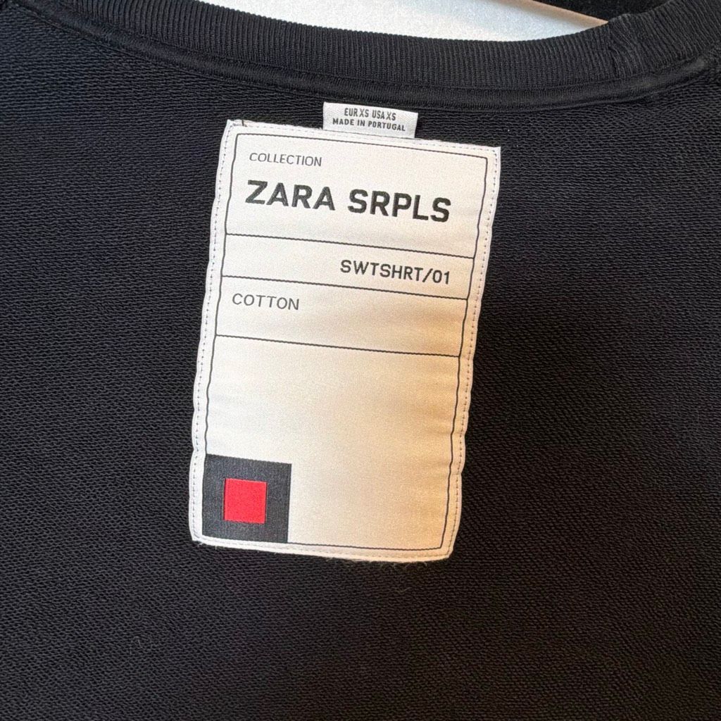 Zara Zara SRPLS Black Cotton Sweatshirt Unisex XS Size XS / US 0-2 / IT 36-38 - 10 Thumbnail