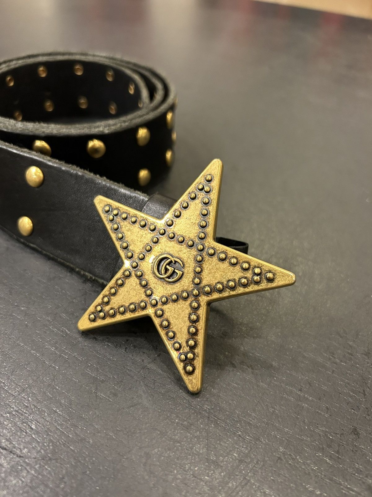 Gucci Gucci Studded Star Belt Size 38 - 1 Thumbnail