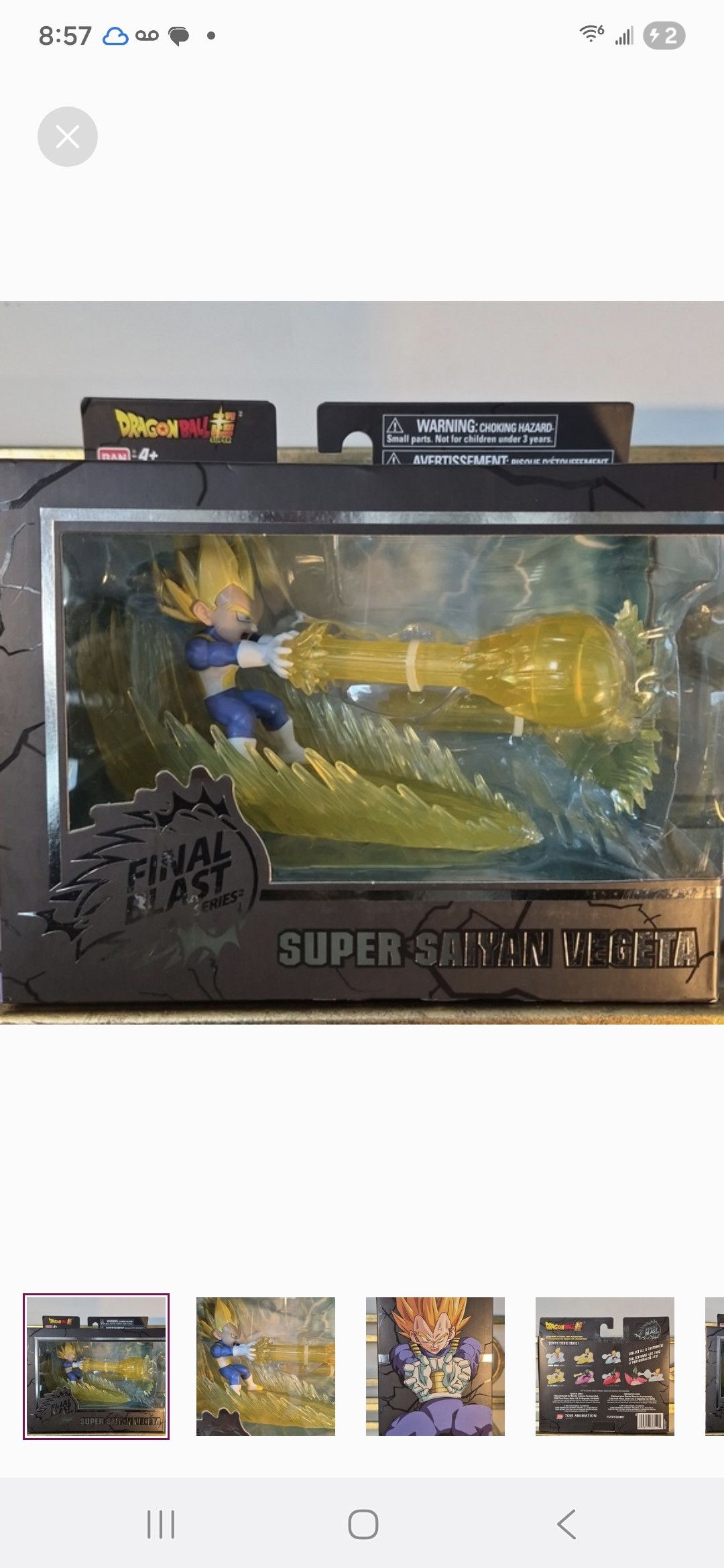 Other Bandai DragonBall Super FINAL BLAST SERIES S S Vegeta Size ONE SIZE - 2 Thumbnail