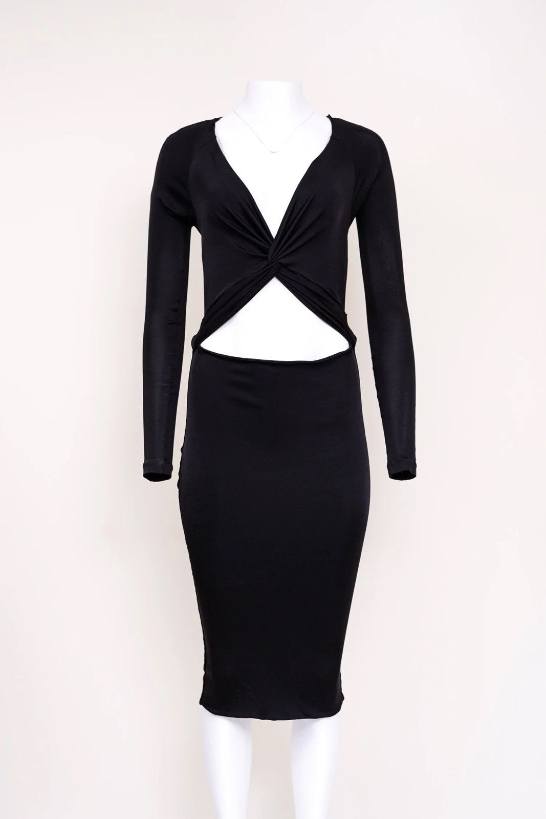 Gucci Gucci By Tom Ford 2003 Black Cutout Midi Dress Size M / US 6-8 / IT 42-44 - 2 Thumbnail
