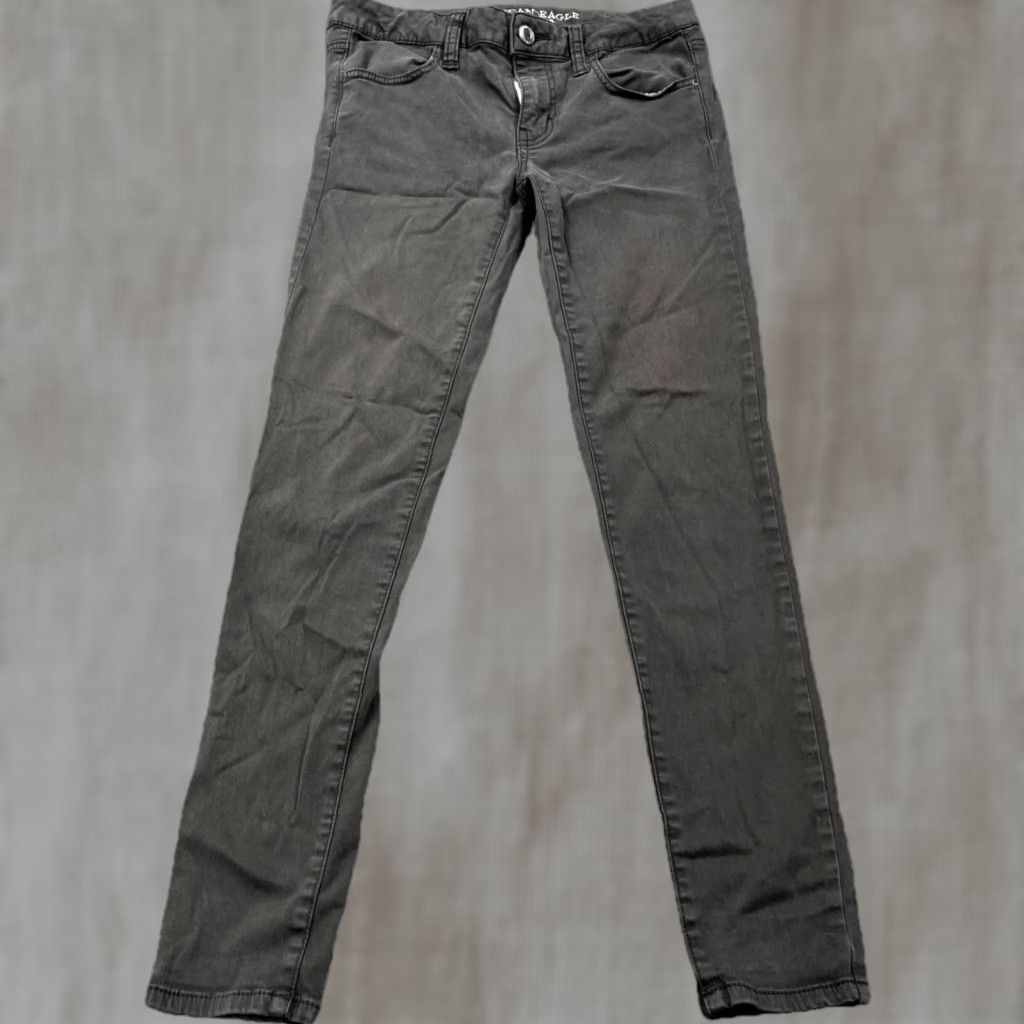 American Eagle Outfitters American Eagle Jeans Women 4 Gray Jegging Mid Rise Sateen Stretch Pants Ladies Size 27" / US 4 / IT 40 - 1 Thumbnail