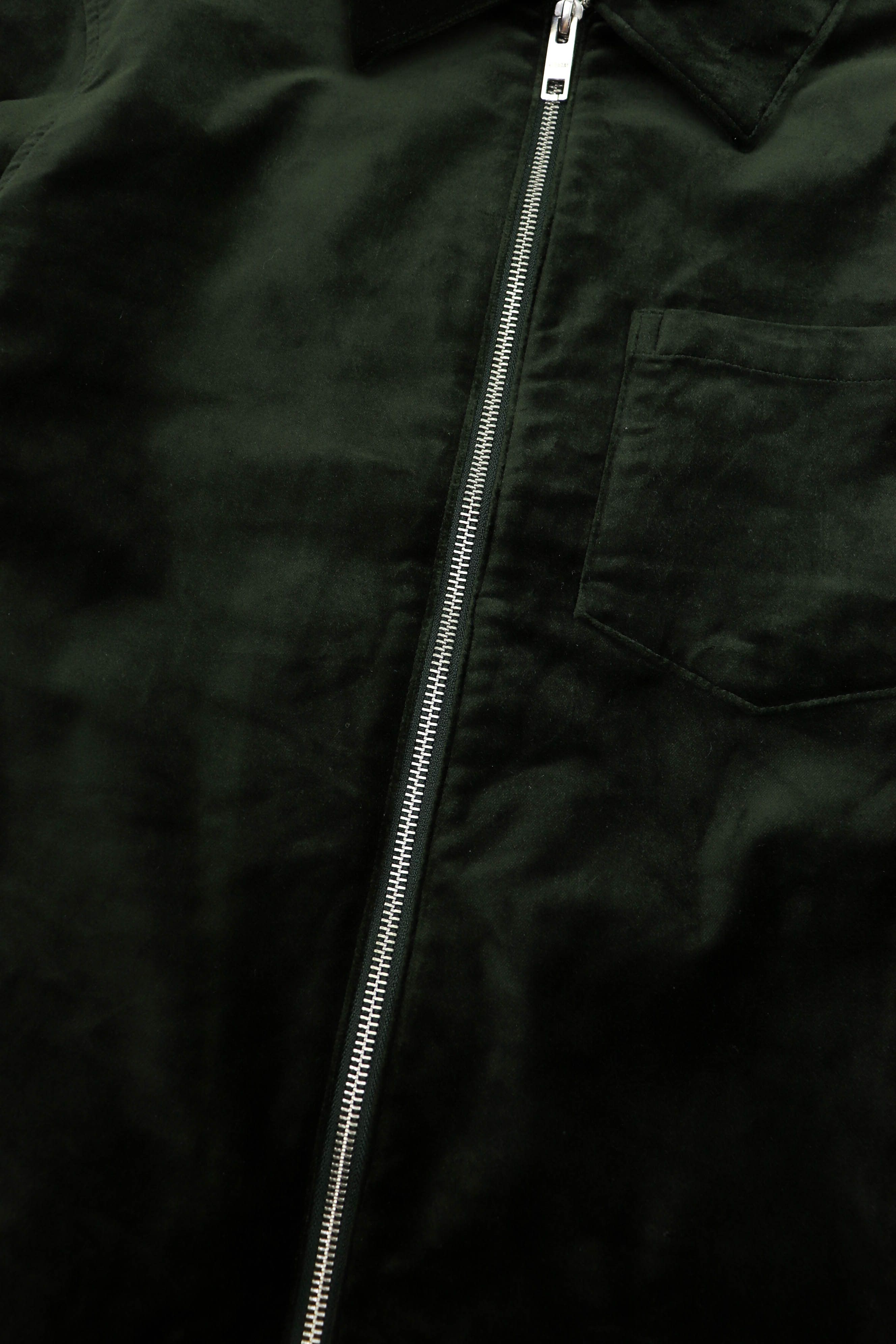 Weekday WEEKDAY Ahmed Emerald Green Velour Cropped Overshirt Jacket Size US S / EU 44-46 / 1 - 6 Thumbnail