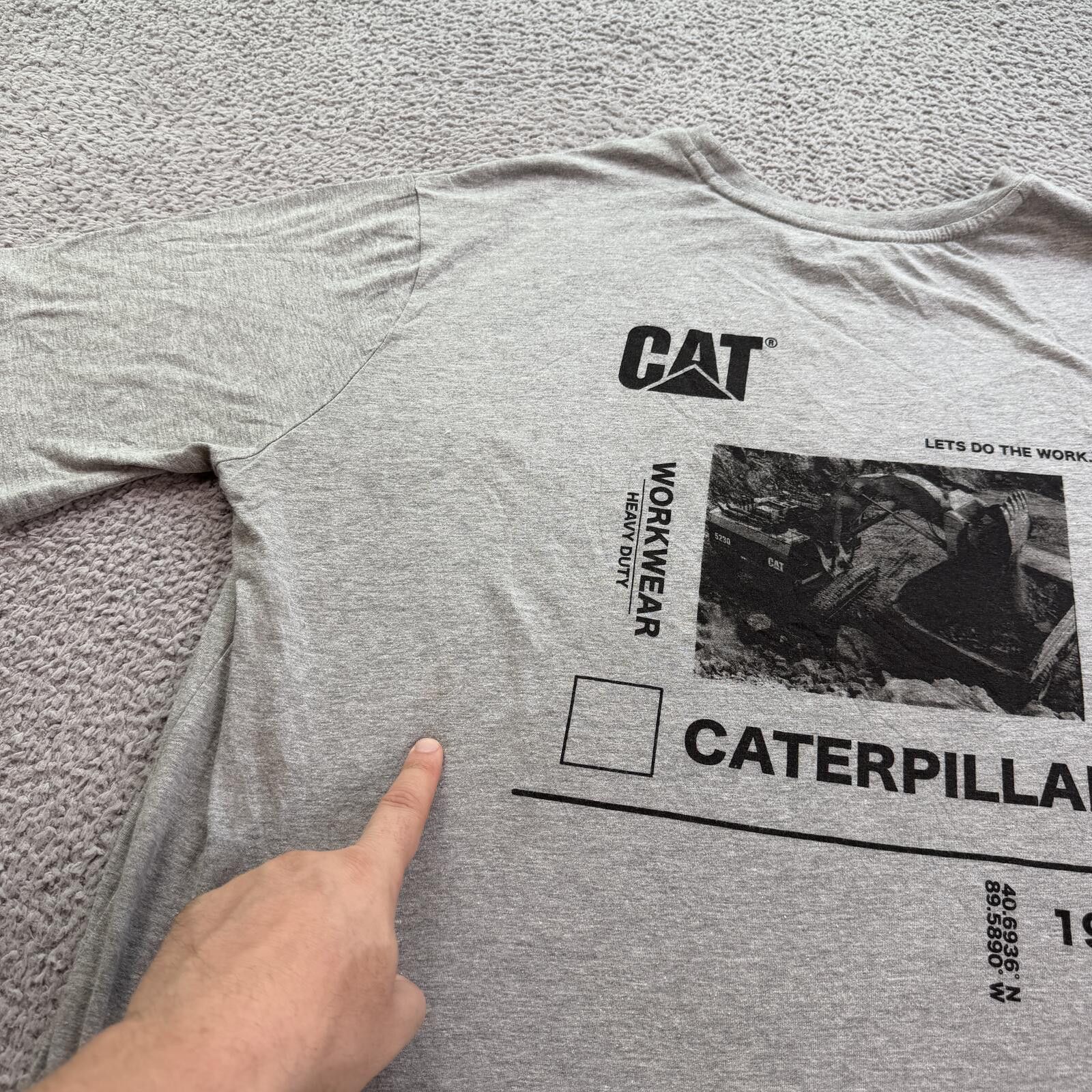 Caterpillar Vintage Style Caterpillar CAT Workwear T Shirt XL Gray Size US XL / EU 56 / 4 - 8 Thumbnail