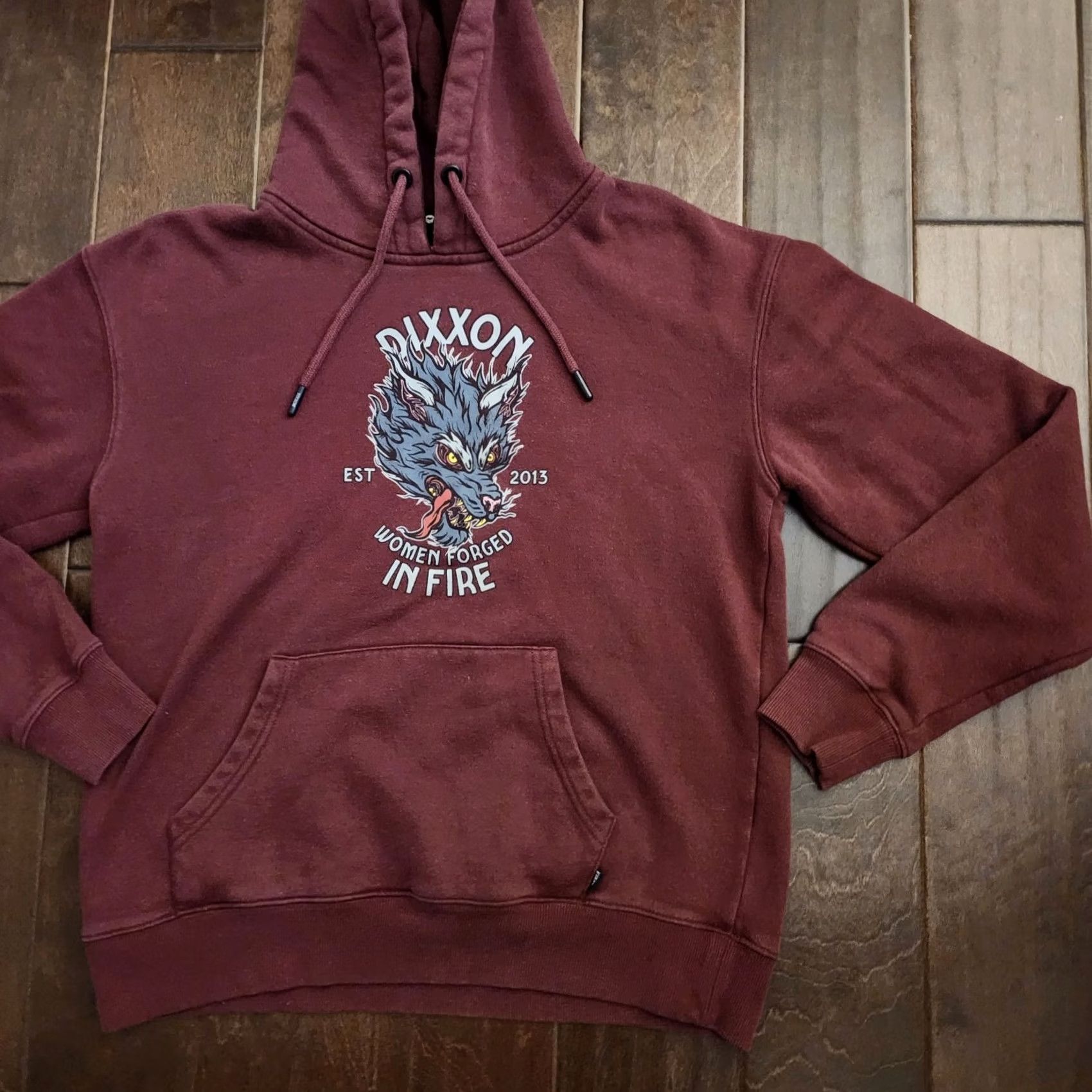 Vintage Vixxon Women Hoodie Pullover Long Sleeve Regular Fit Burgundy Motorcycle Outdoor Winter Spring Fall Womens S Size S / US 4 / IT 40 - 4 Thumbnail