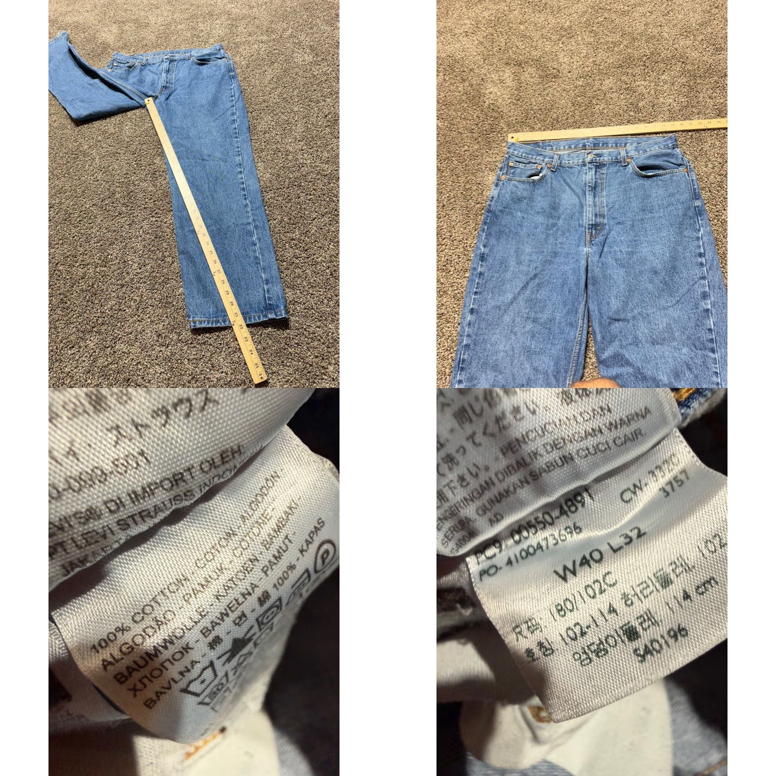 Levi's Levi's 550 Jeans Men 40 Blue Denim 40X32 Straight 100% Cotton Relaxed Size US 40 / EU 56 - 8 Thumbnail
