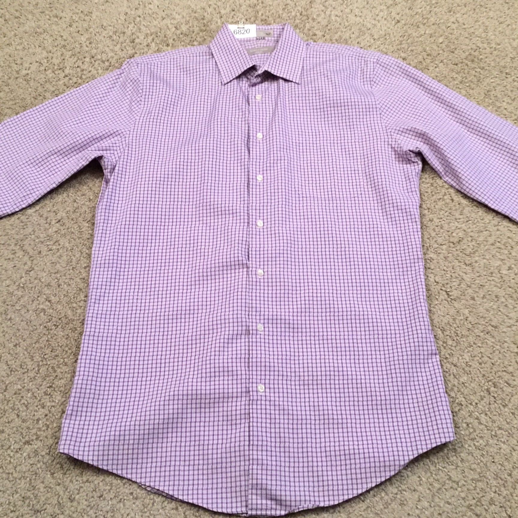 Nordstrom Nordstrom Shirt Mens 15.5 Trim Fit Purple Plaid Long Sleeve Button Up Size US L / EU 52-54 / 3 - 5 Thumbnail