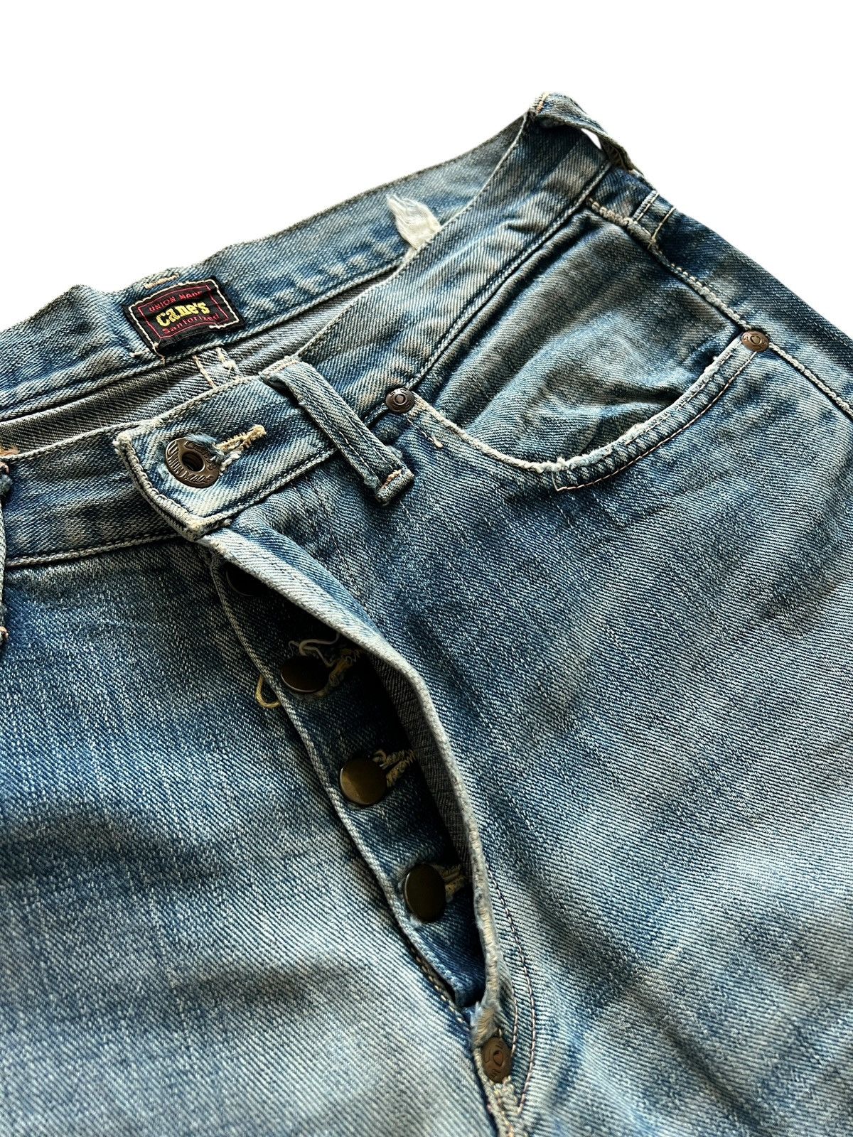 Sugar Cane 1990s Sugar Cane Toyo Enterprise Distressed Selvedge Jeans Size US 31 - 14 Thumbnail