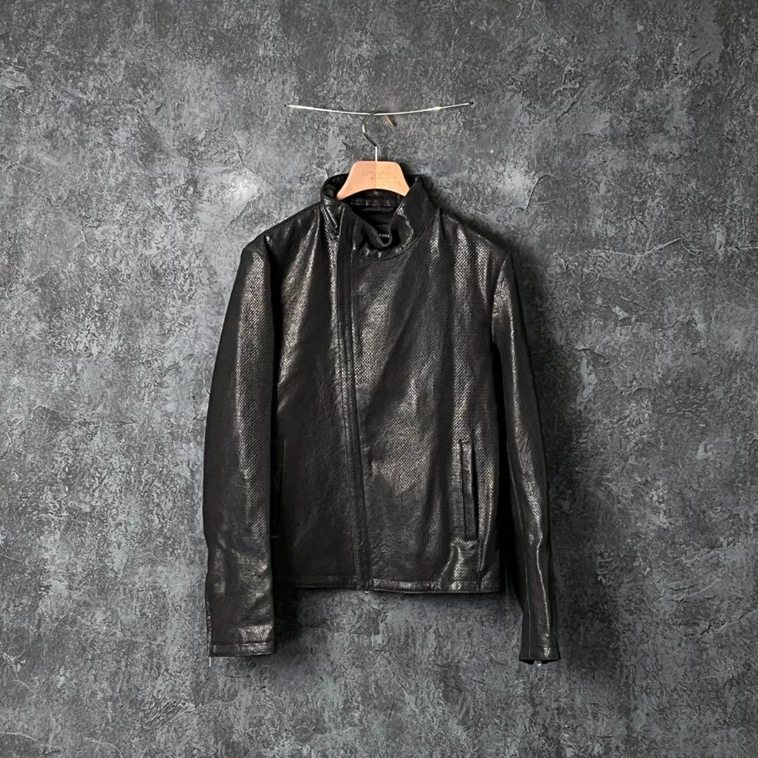 Armani Armani Leather Black Leather Jacket s Men Size US S / EU 44-46 / 1 - 1 Thumbnail