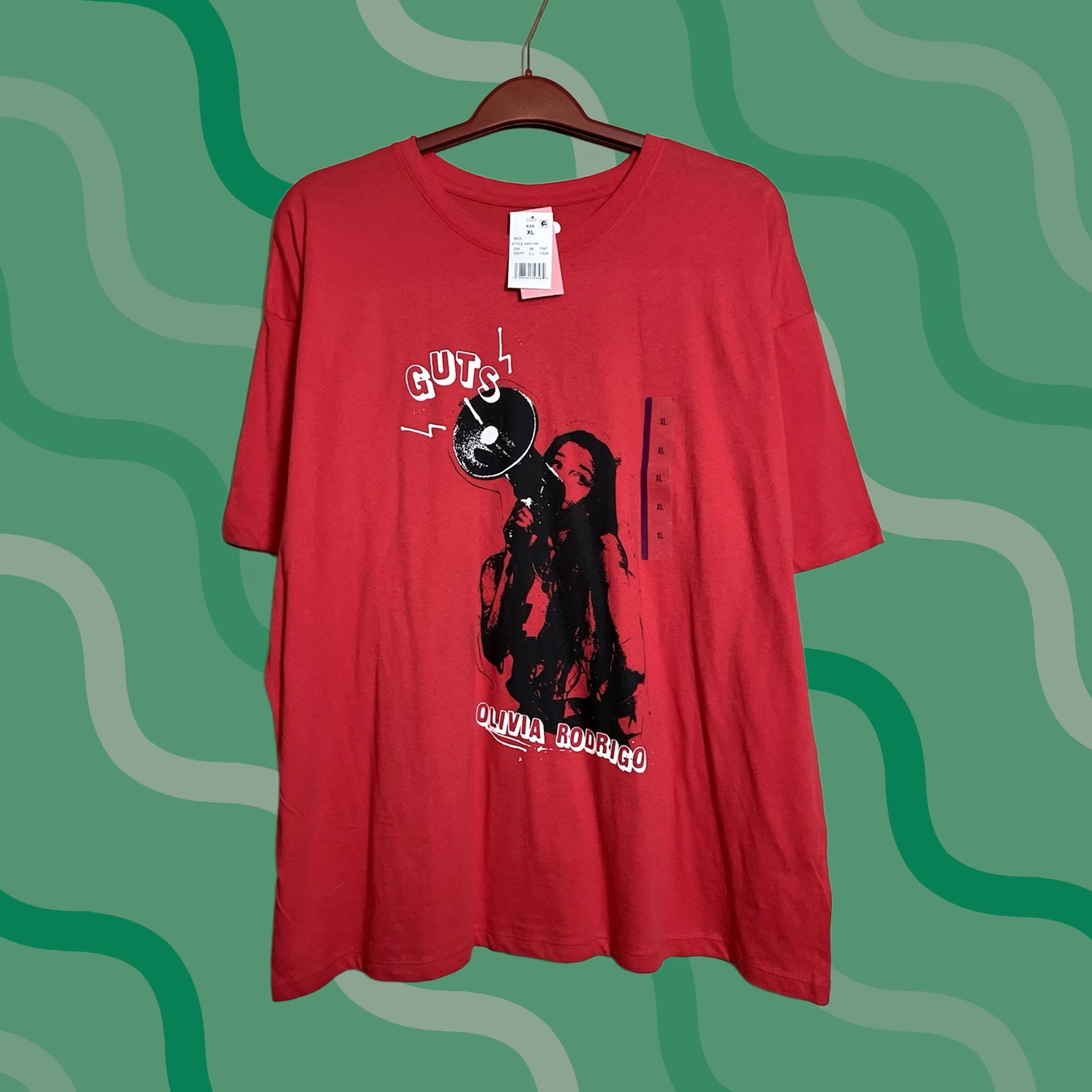 Vintage Guts Shirt Olivia Rodrigo Womens XL Red Graphic Concert Tour 100% Cotton Short Sleeve Crew Neck T-Shirt Size XL / US 12-14 / IT 48-50 - 1 Thumbnail