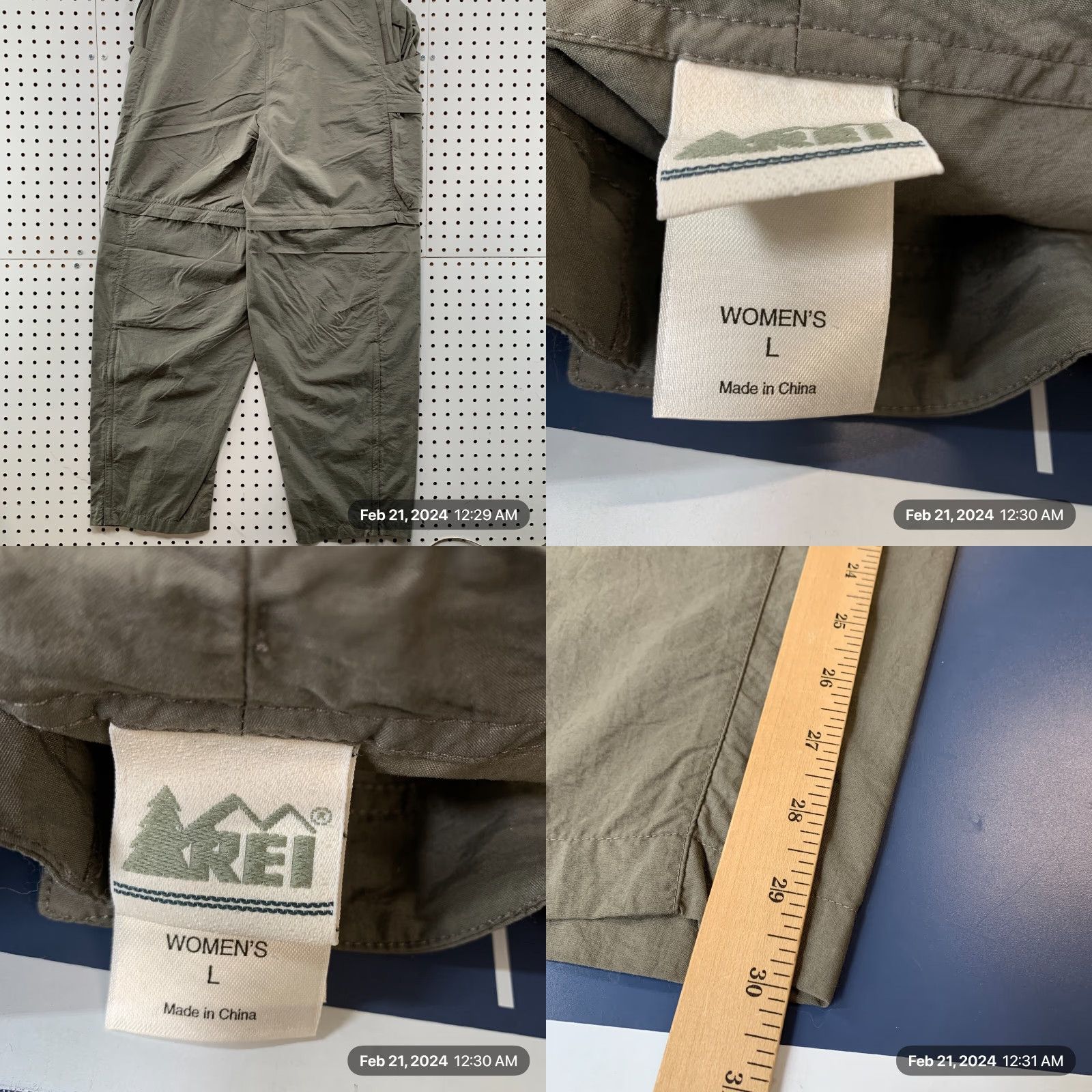 Vintage REI Convertible Cargo Pants Womens Large Beige Outdoor 30x30 Size 36" / US 14 / IT 50 - 8 Thumbnail