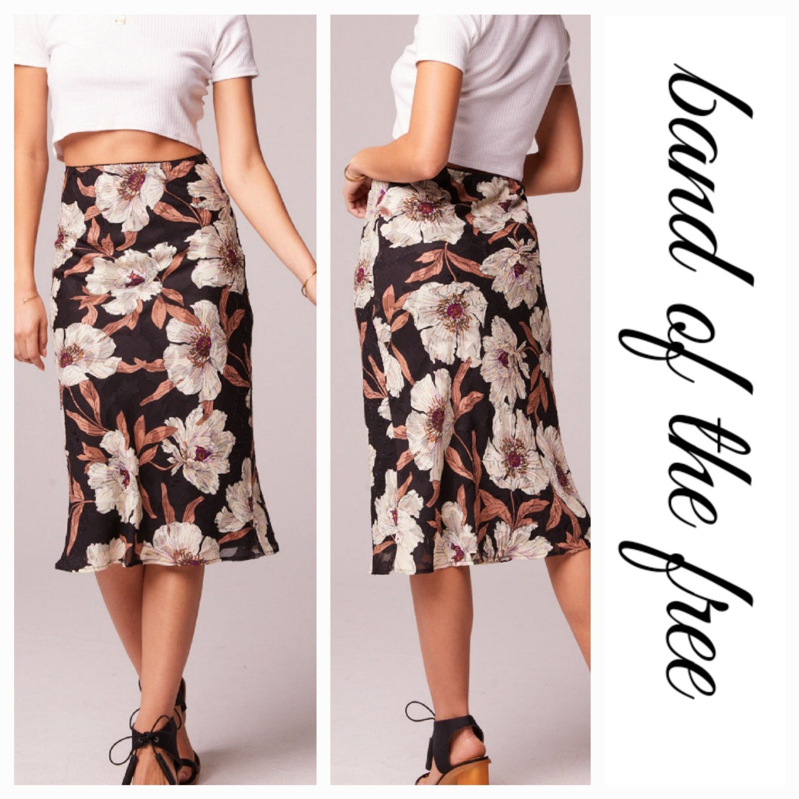 Other NWT B.O.G. Band of the Free Rho Floral Slip Skirt Sz. M Size 30" / US 8 / IT 44 - 1 Thumbnail