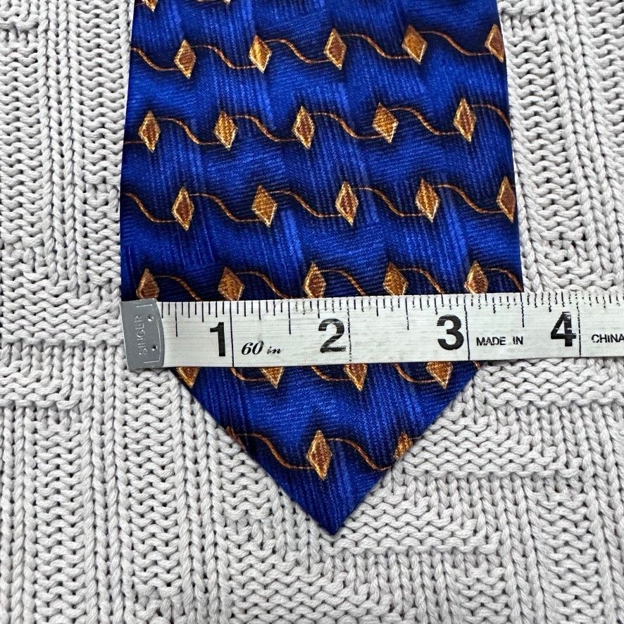 Nordstrom Vintage Nordstrom royal blue abstract geometric silk tie Size ONE SIZE - 5 Thumbnail