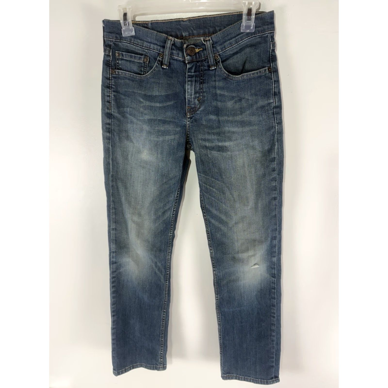 Levi's Levi’s 514 Jeans Men’s 28x30 Distressed Dark Faded 5-Pocket Denim Straight Regular Waist 28 Inseam 30 Logo USA 90s Vintage No Size US 28 / EU 44 - 2 Thumbnail