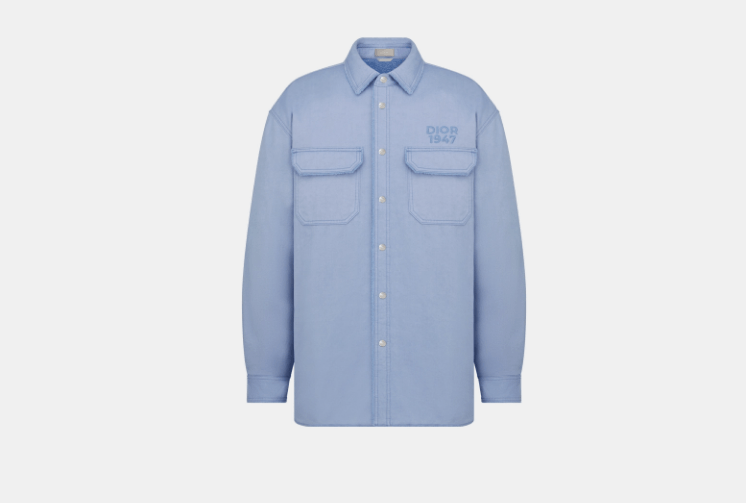 Dior o1w1db10525 413D58 Overshirt in Blue Size US S / EU 44-46 / 1 - 1 Thumbnail