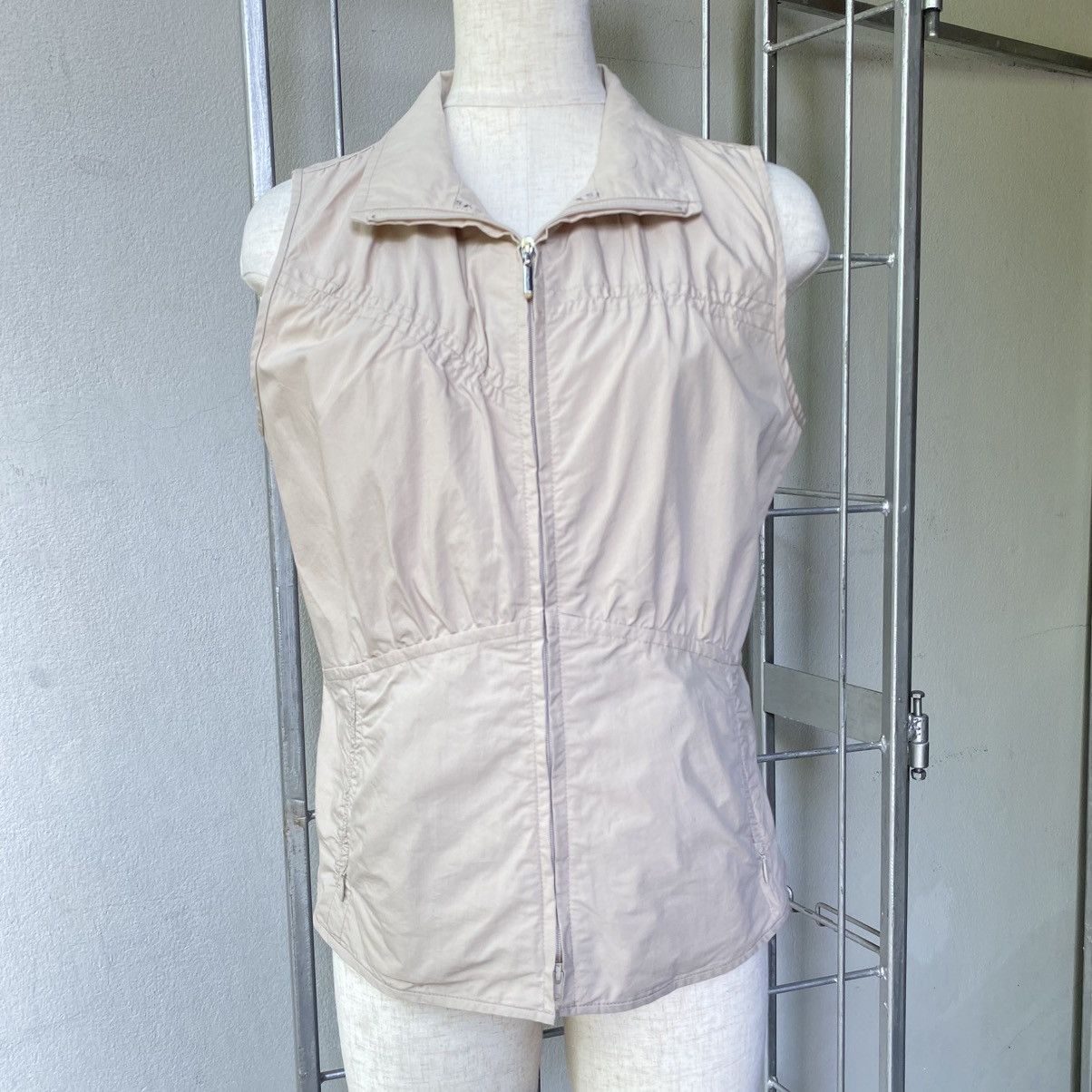 EVEX by KRIZIA Light Brown Ruched Zip Vest