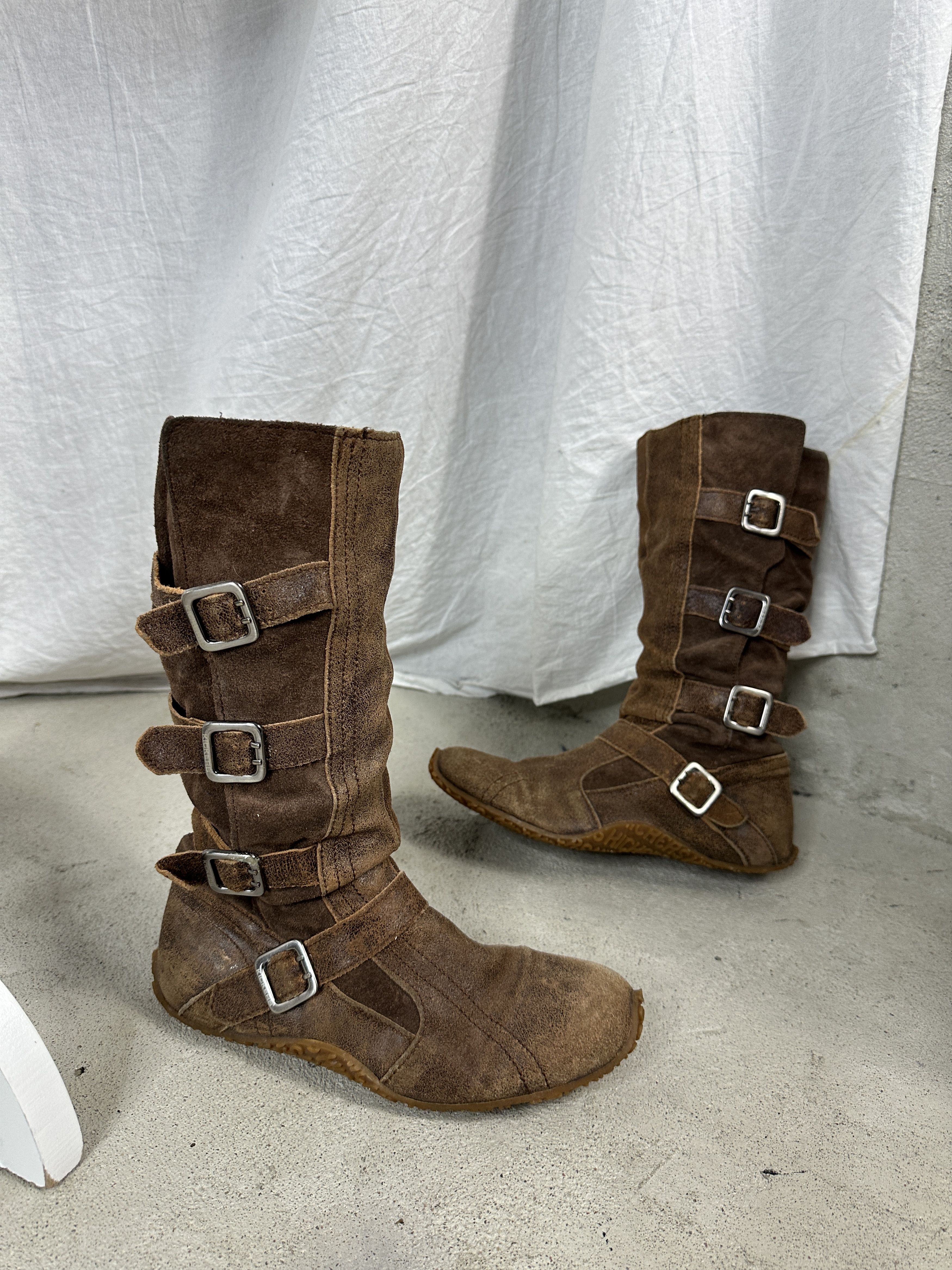 Vintage Vintage Leather Biker Moto Grunge Opium 00s Strapped Boots Size US 8 / IT 38 - 1 Thumbnail