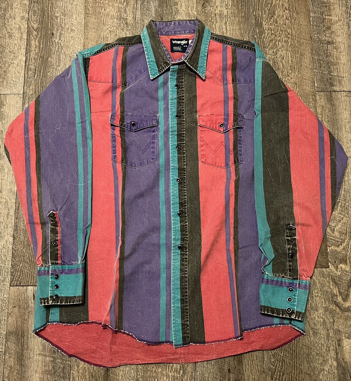 Vintage × Wrangler Vintage Wrangler Brushpopper Western Red Teal Purple Shirt Size US XL / EU 56 / 4 - 1 Thumbnail