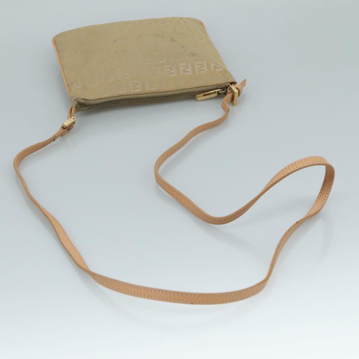 Fendi FENDI Zucchino Canvas Shoulder Bag Beige Gold Size ONE SIZE - 7 Thumbnail