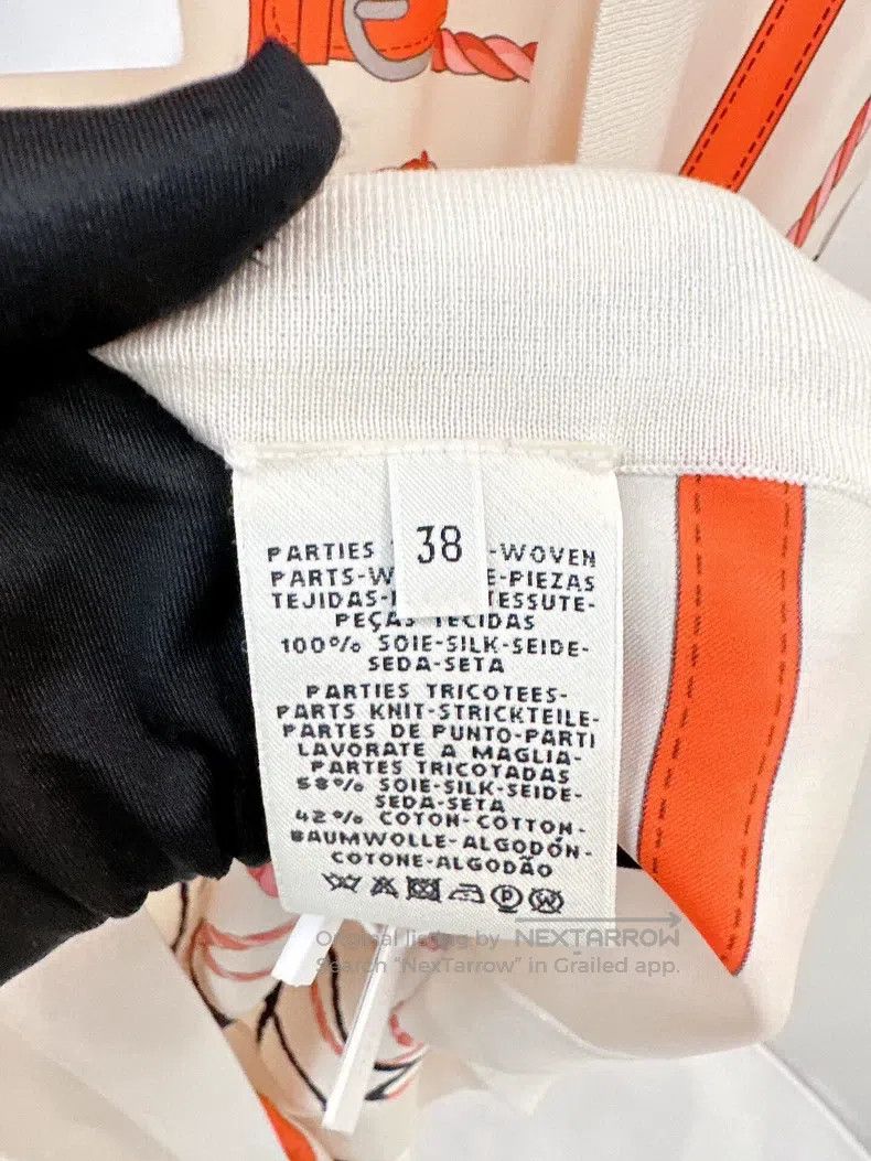 Hermes Hermes Beige cardigan with orange pattern Size XS / US 0-2 / IT 36-38 - 4 Thumbnail