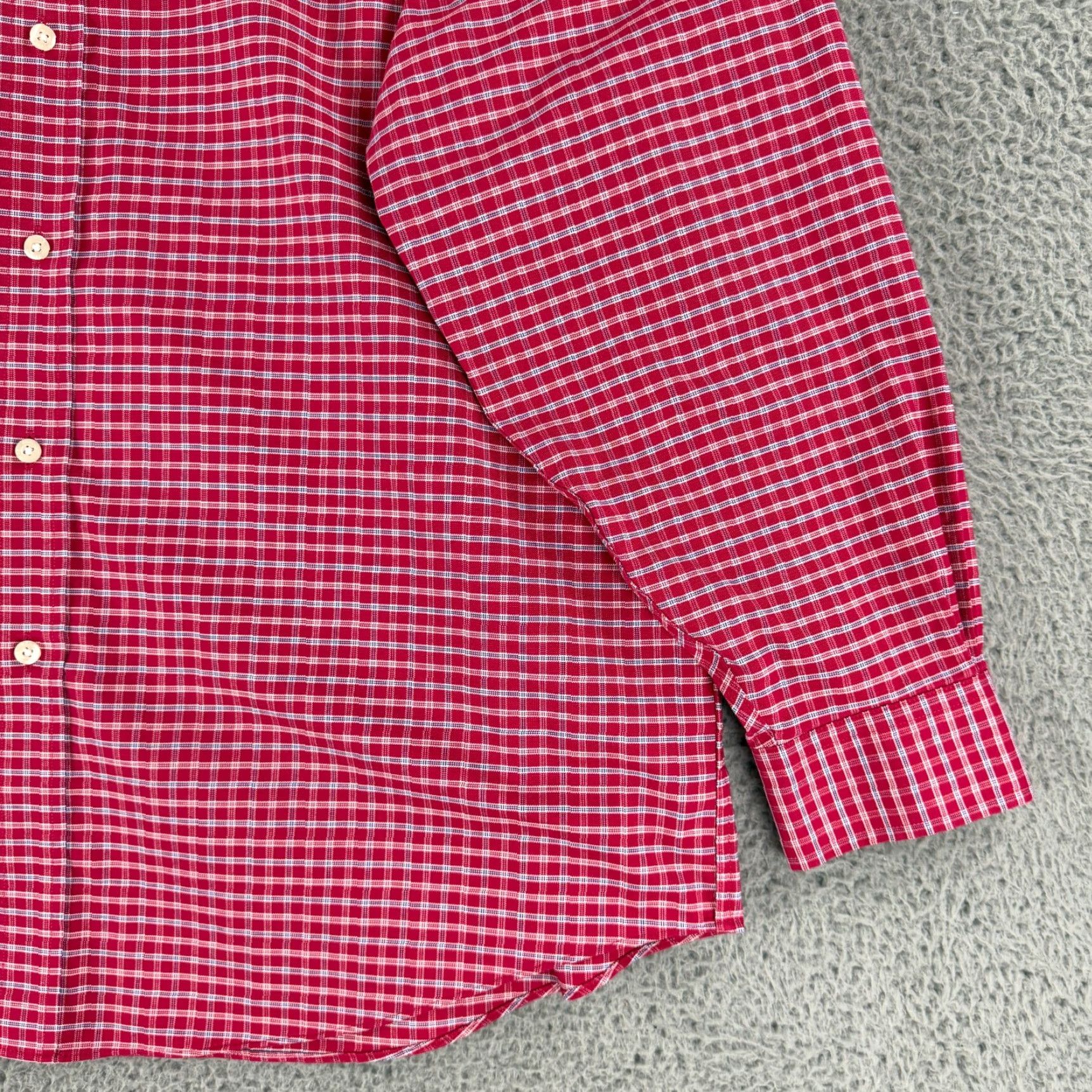Brooks Brothers Brooks Brothers 1818 Button-Down Shirt Mens XL Red Plaid Long Sleeve Cotton Size US XL / EU 56 / 4 - 3 Thumbnail