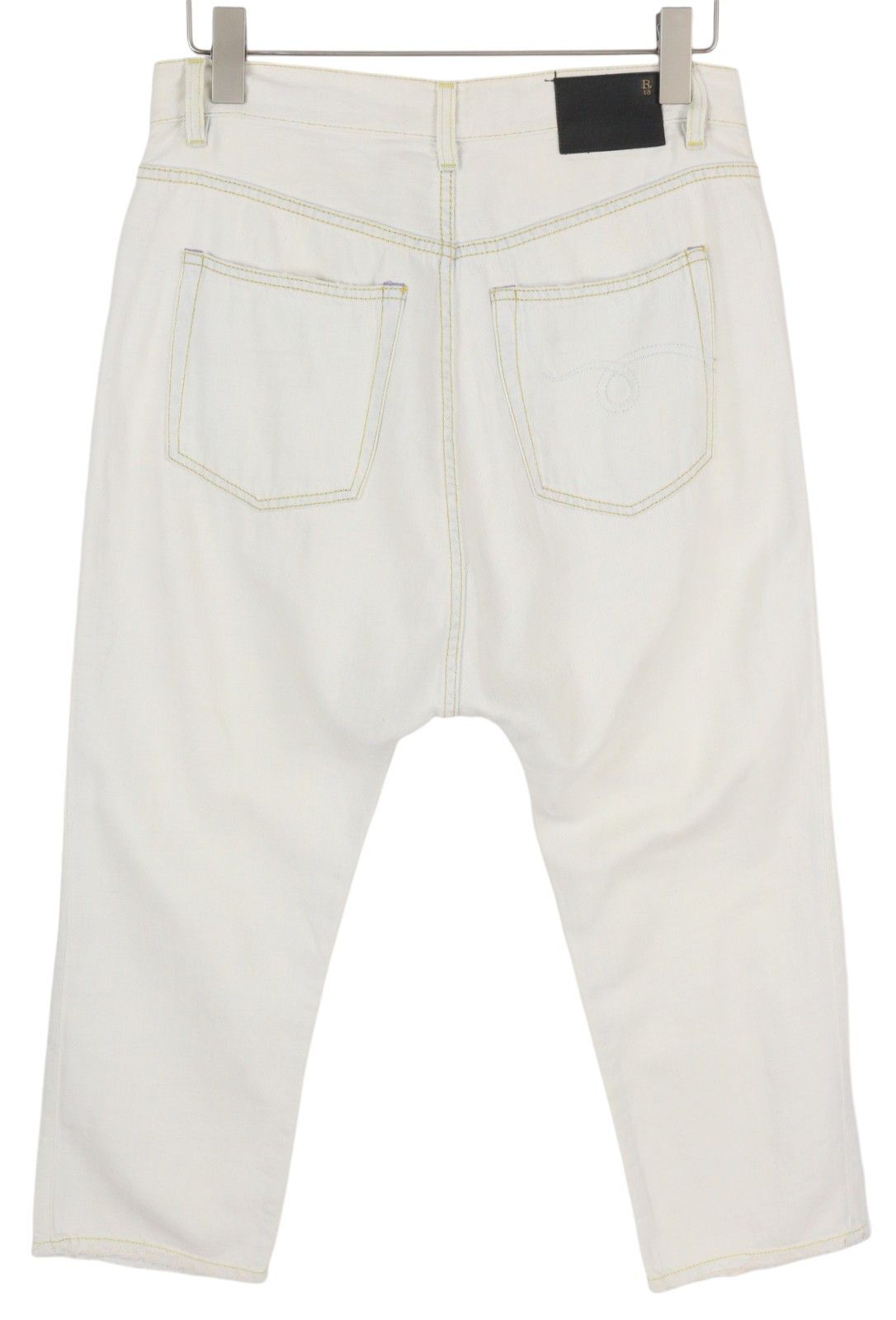 R13 TAILORED DROP 27 Kinney Linen Indigo Cropped Jeans 86199 Size 27" / US 4 / IT 40 - 4 Thumbnail