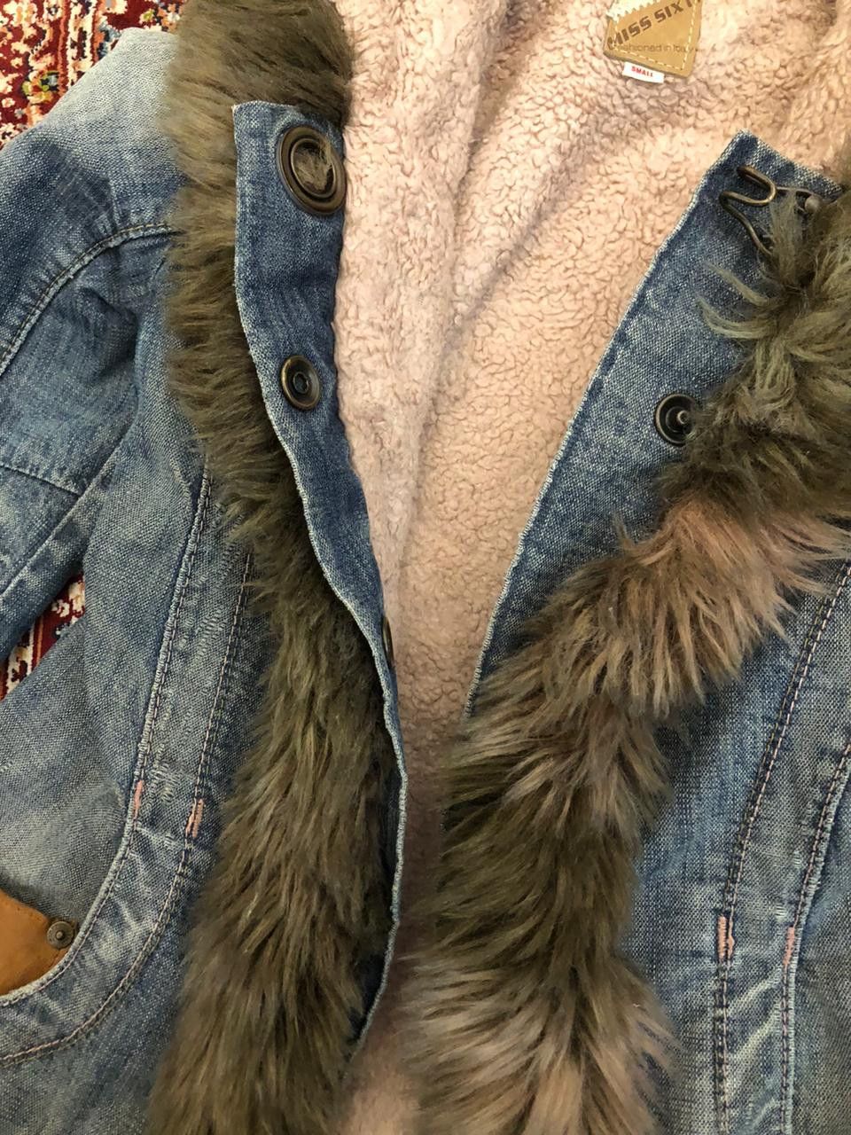 Miss Sixty Miss Sixty Vintage Afghan Denim Faux Fur Y2K Jacket small Size S / US 4 / IT 40 - 6 Thumbnail