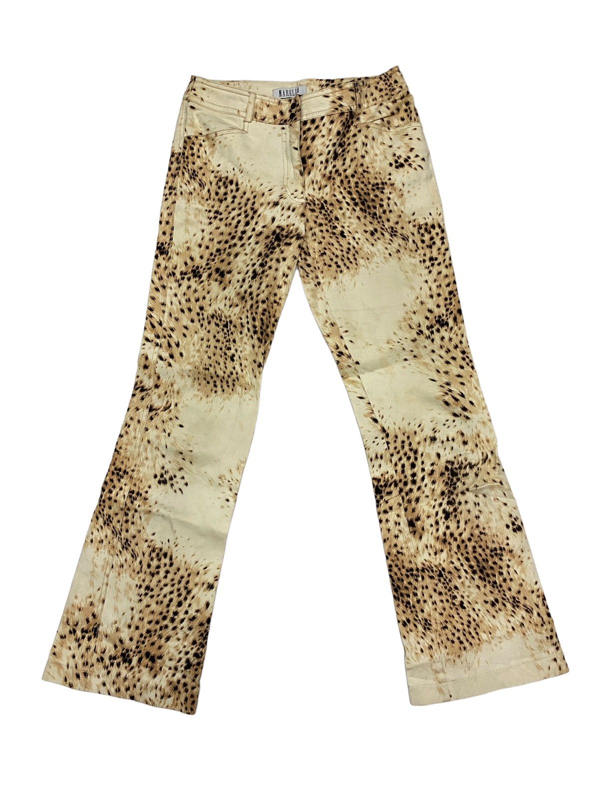If Six Was Nine × Le Grande Bleu (L.G.B.) Marella Leopard Flared pants Size 27" / US 4 / IT 40 - 1 Thumbnail