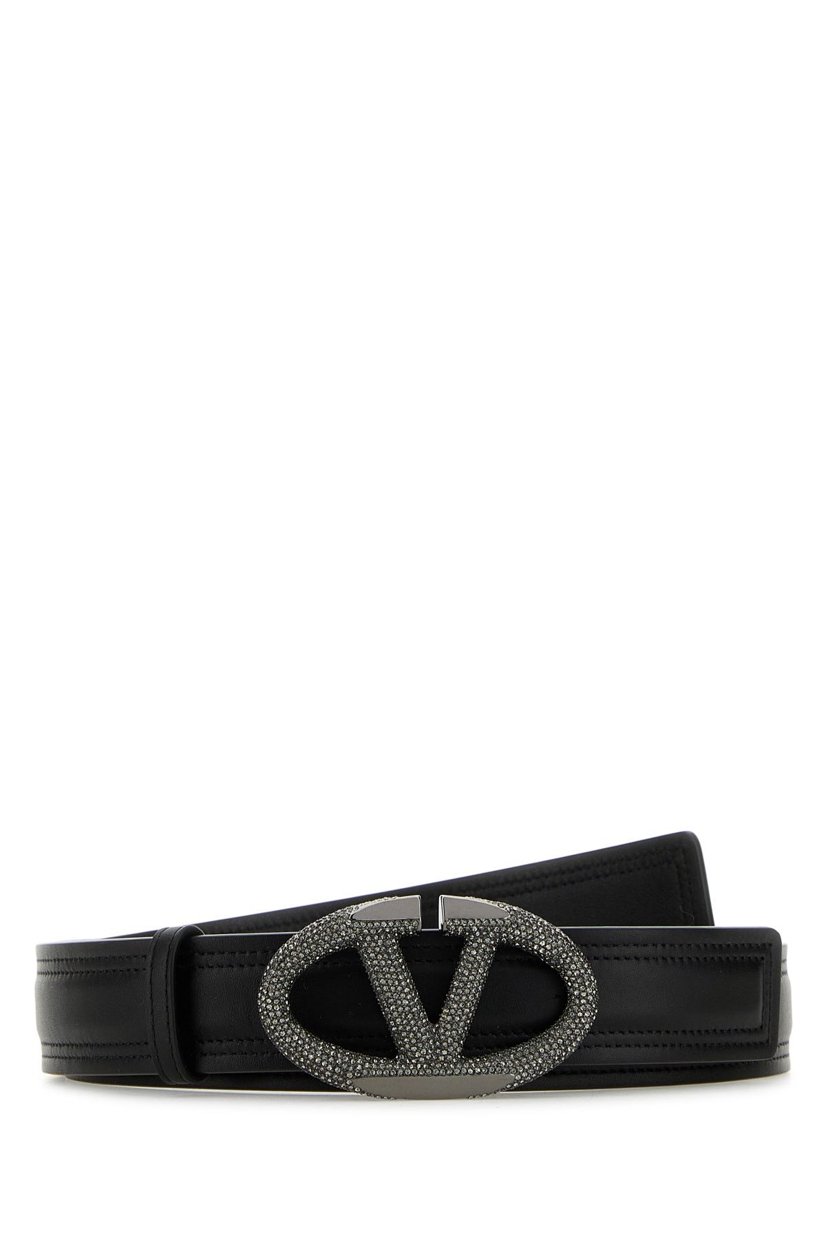 Valentino Black Leather Vlogo The Bold Edition Belt Size ONE SIZE - 1 Thumbnail